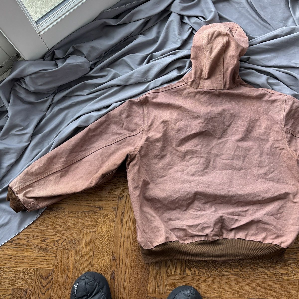 Carhartt × Vintage Vintage Carhartt Hooded Detroit Jacket Rust Clay Thermal 90s Size US XL / EU 56 / 4 - 10 Thumbnail