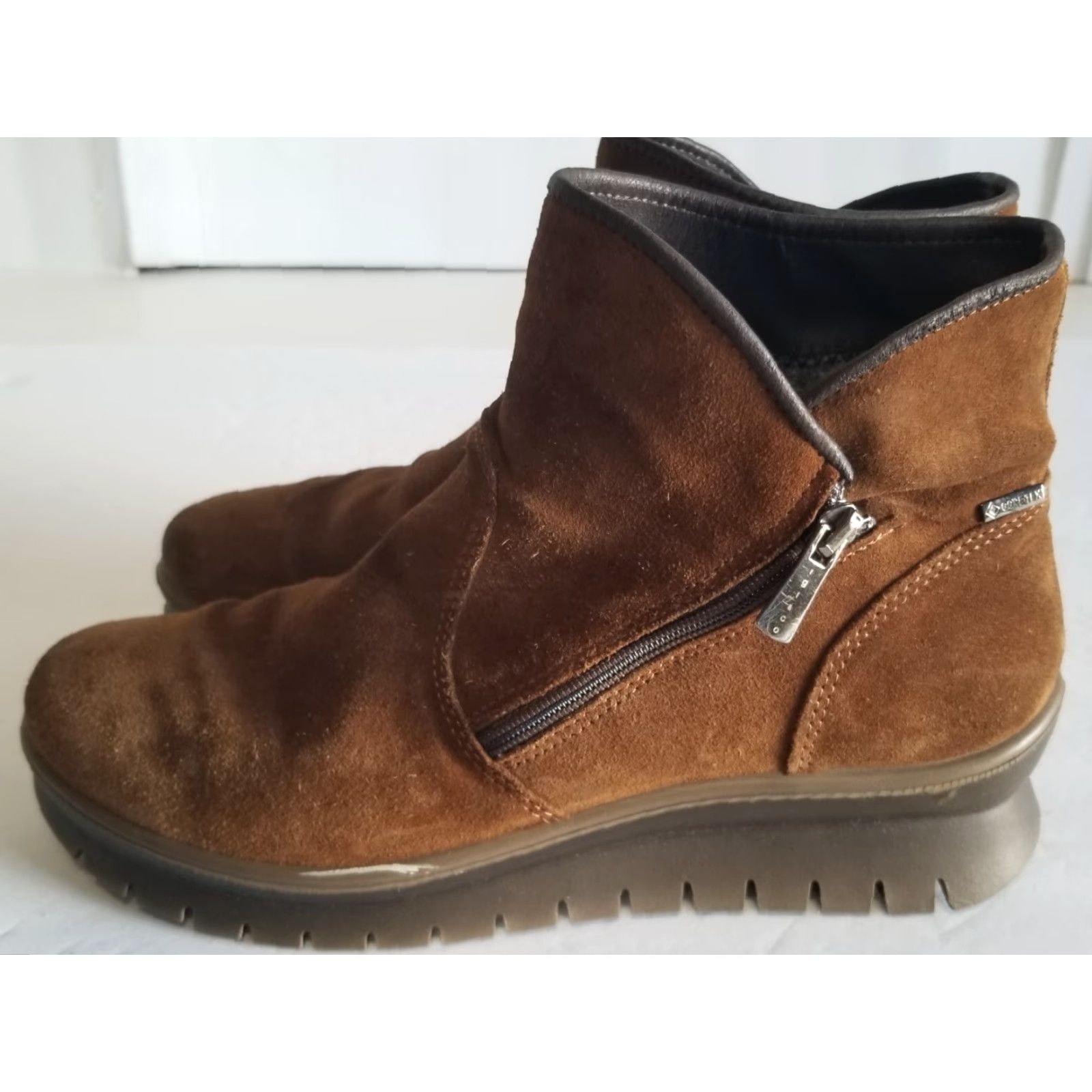 CO Igi & Co Ankle Boot Women Suede Leather Lining Rubber Sole Brown Zipper Made in Italy 39 (US 8.5) Winter Size US 9 / IT 39 - 5 Thumbnail