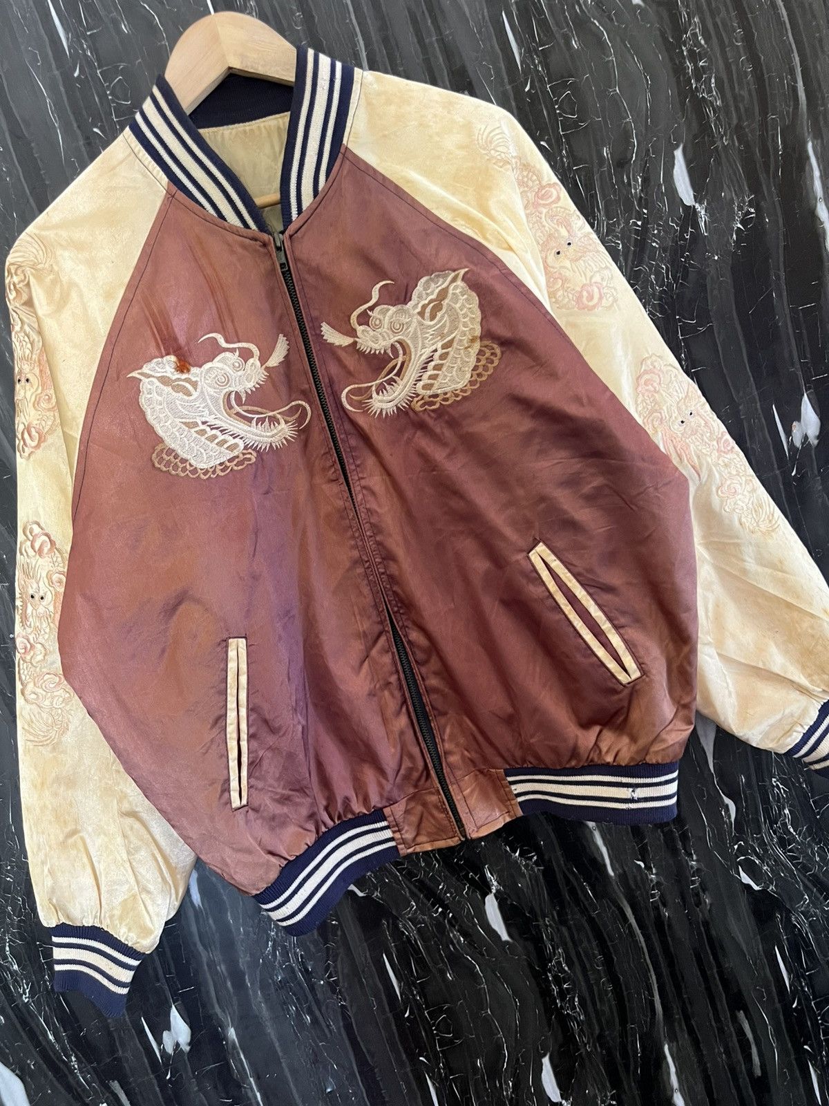 Japanese Brand Vintage Sukajan Souvenir Jacket –Japanese Embroidered Bomber Size US XL / EU 56 / 4 - 4 Thumbnail