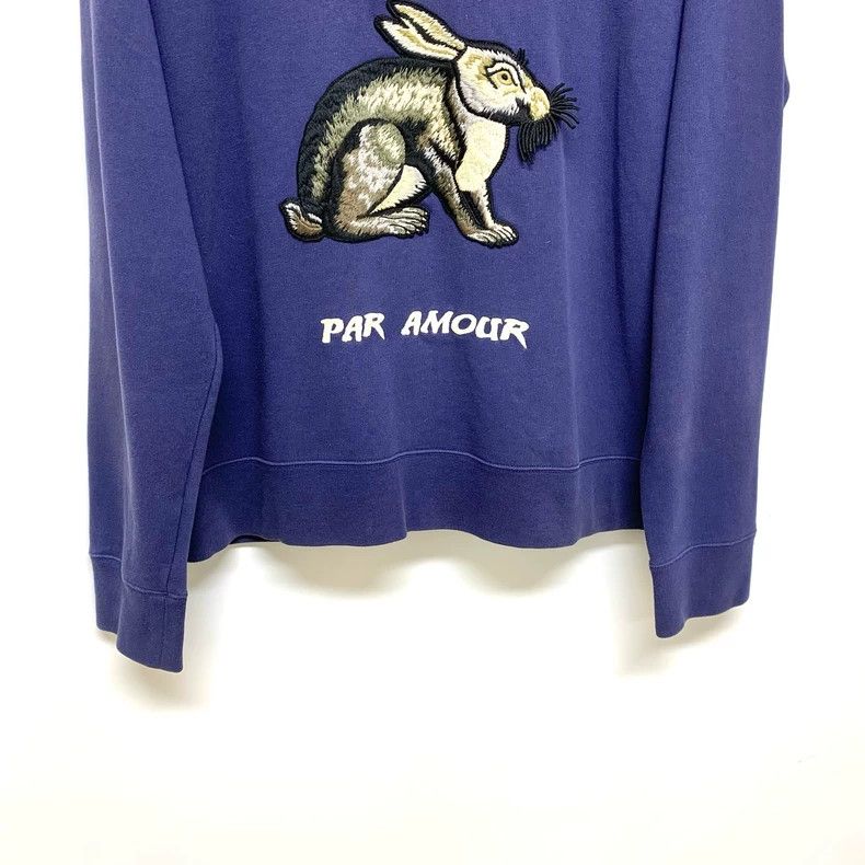 Gucci Gucci Rabbit embroidered blue sweatshirt 2502-Nextarrow Size US L / EU 52-54 / 3 - 6 Thumbnail