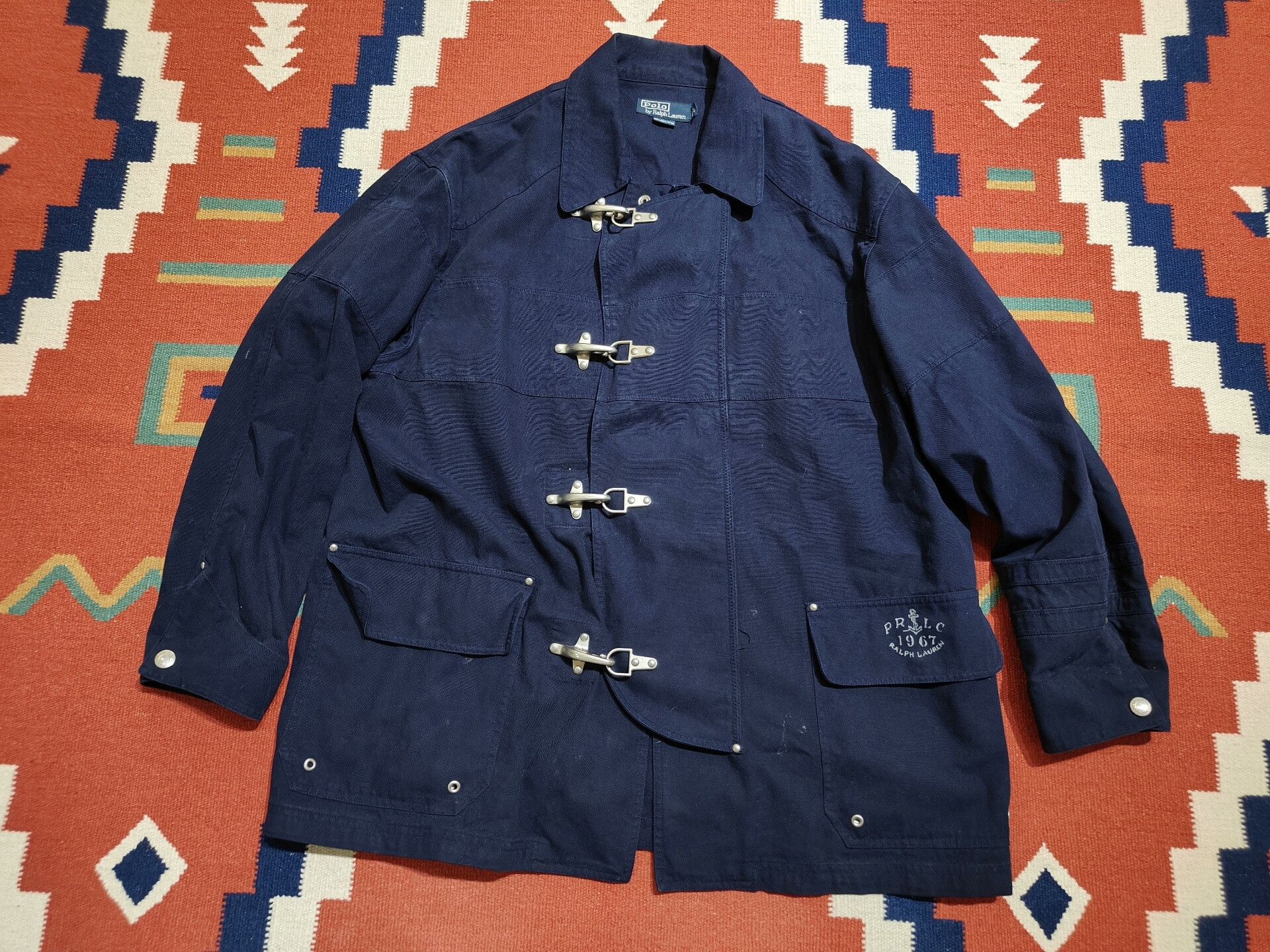 Polo Ralph Lauren Navy Blue Lobster Claw Firefighter Jacket Size US L / EU 52-54 / 3 - 1 Thumbnail