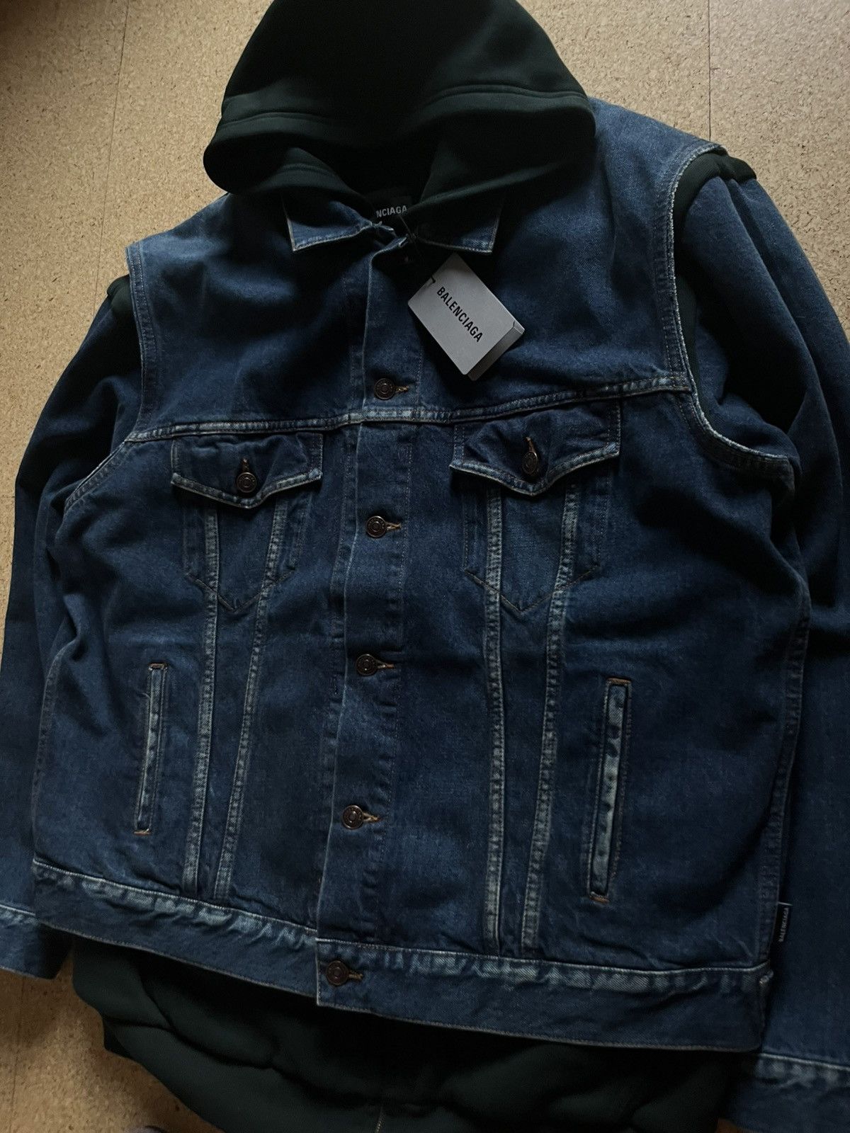 Balenciaga *[Balenciaga] Balenciaga 18AW Twin Set Jeansjacke Mehrlagig Size US L / EU 52-54 / 3 - 3 Thumbnail