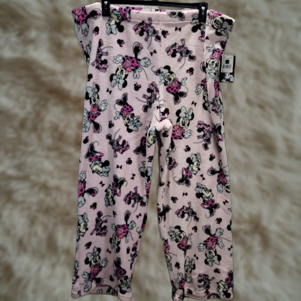 Disney Disney Minnie Mouse Plush Pant Womens Plus 3X Pink Minnie Print Fleece Pull On Size 40" / US 18 - 1 Thumbnail