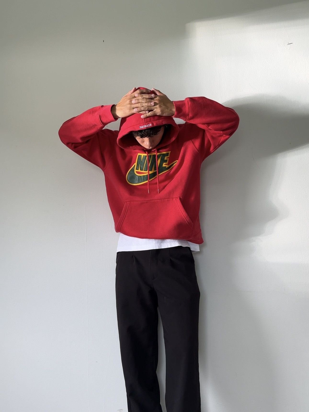 Nike × Supreme FW19 Supreme x Nike Leather Appliqué Hoodie