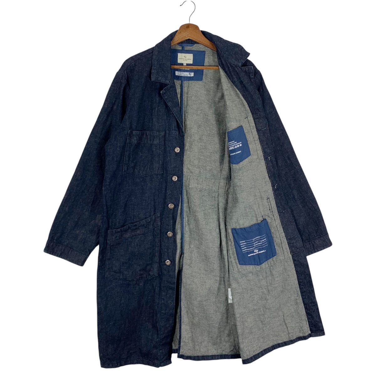 Blue Blue Japan × Japanese Brand VINTAGE GRAND GLOBAL OKAYAMA PREMIUM DENIM BUTTON JACKET Size US M / EU 48-50 / 2 - 2 Thumbnail