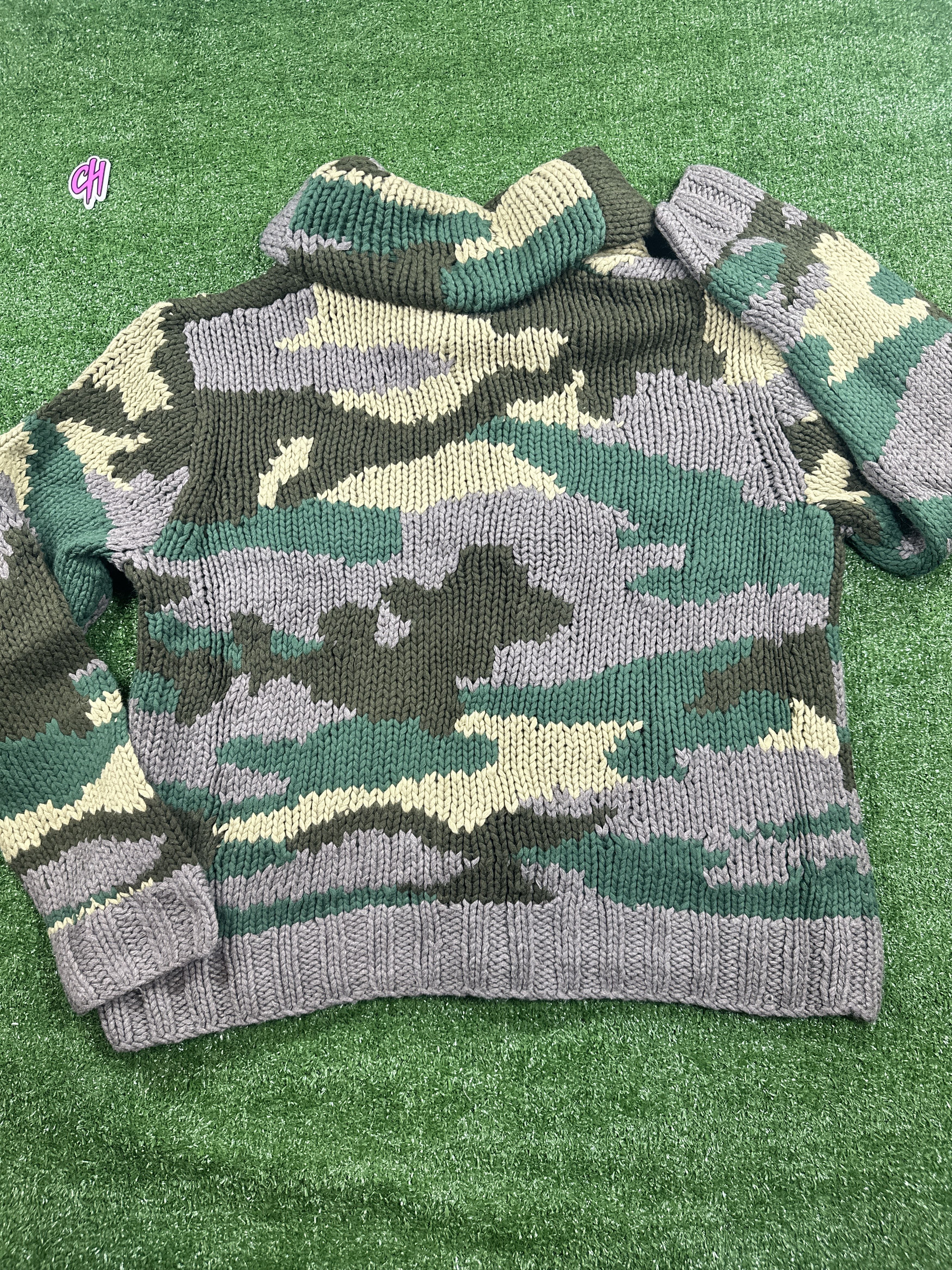 Rhude Rhude Heavyweight Knit Men's Camo Cardigan - Size Large Size US L / EU 52-54 / 3 - 5 Thumbnail