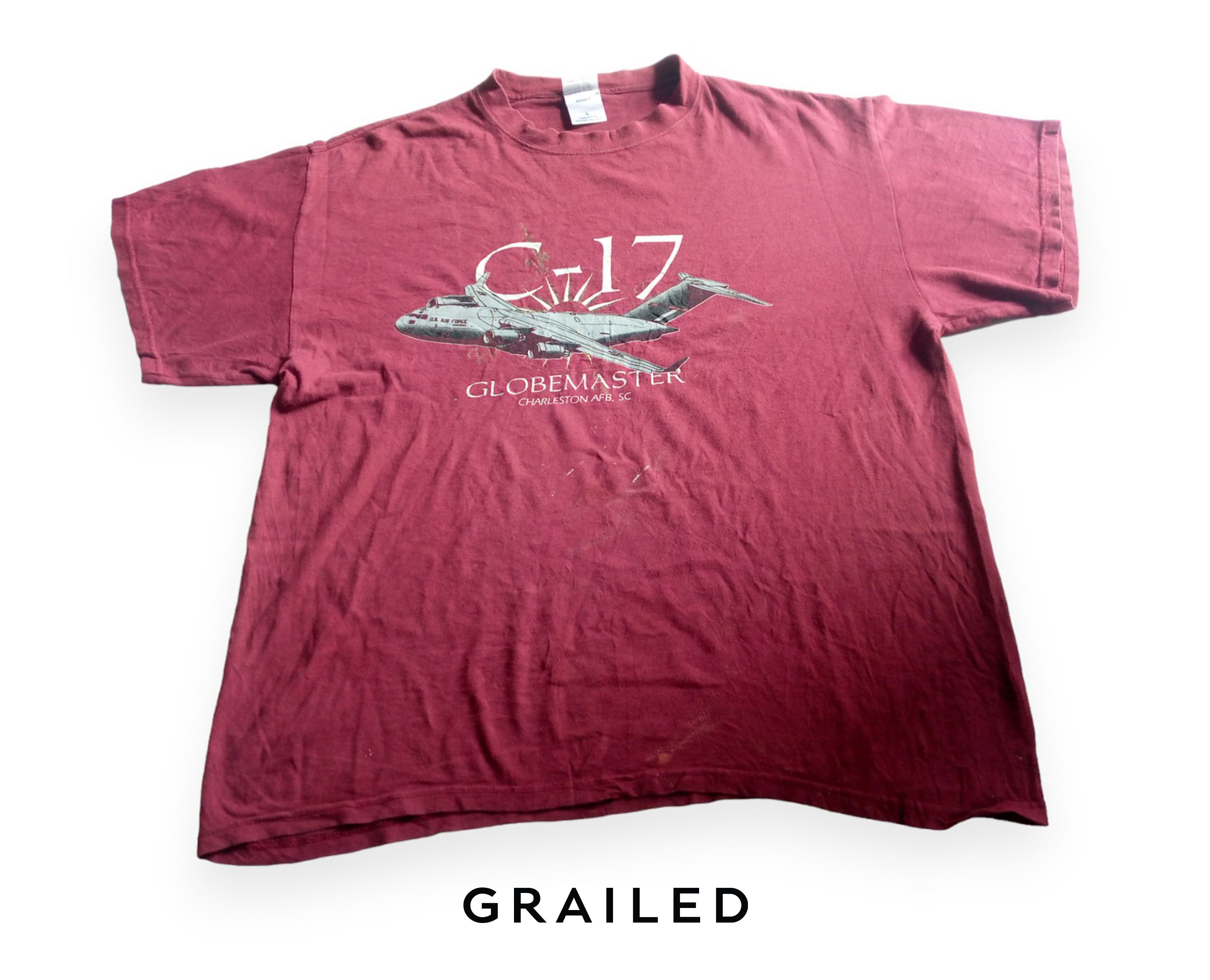 image of T Shirt Us Air Force C17 in Purple/Red, Men's (Size Large)