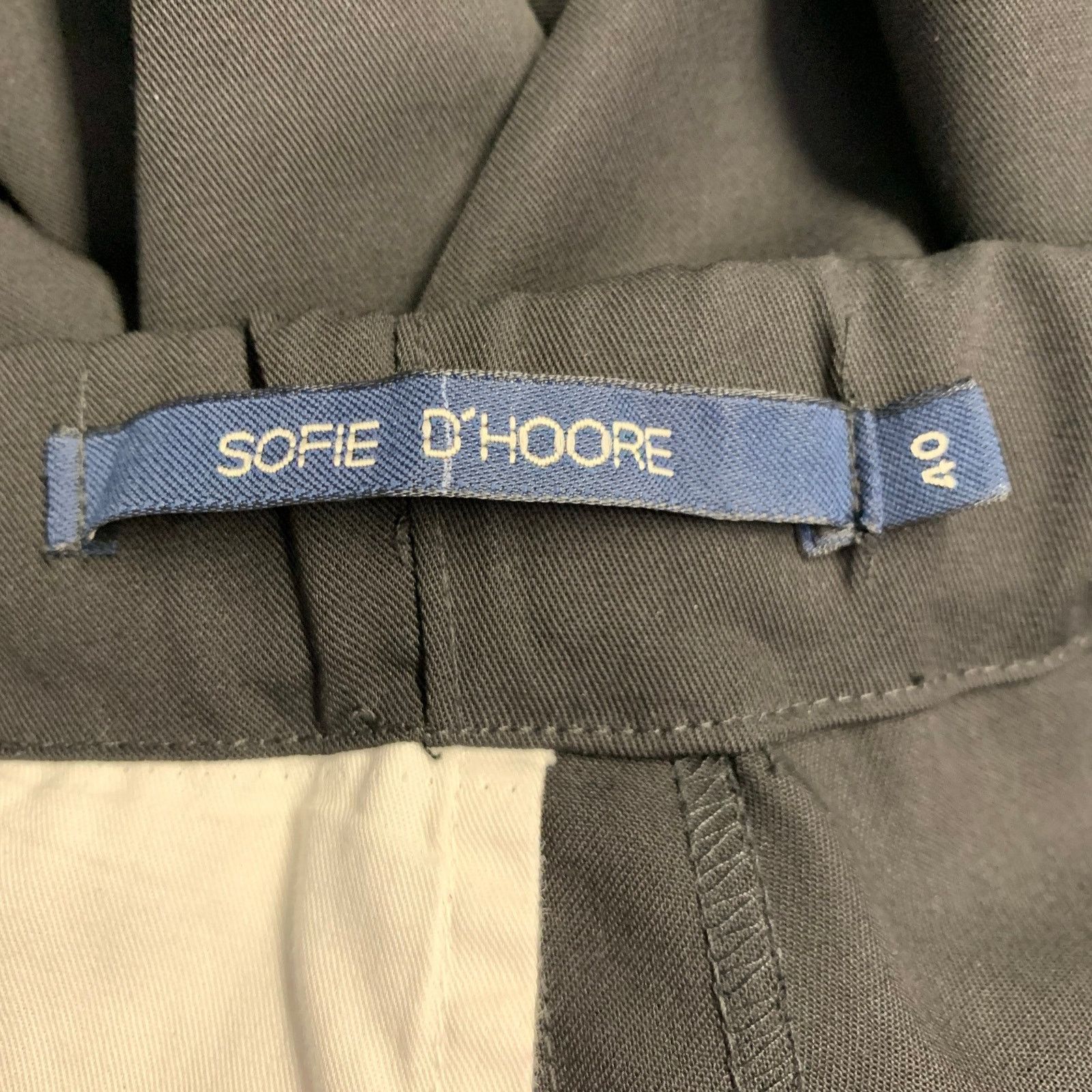 SOFIE D'HOORE SOFIE D'HOORE Black Wool Twill Elastic Waistband Pants Size 28" / US 6 / IT 42 - 4 Thumbnail