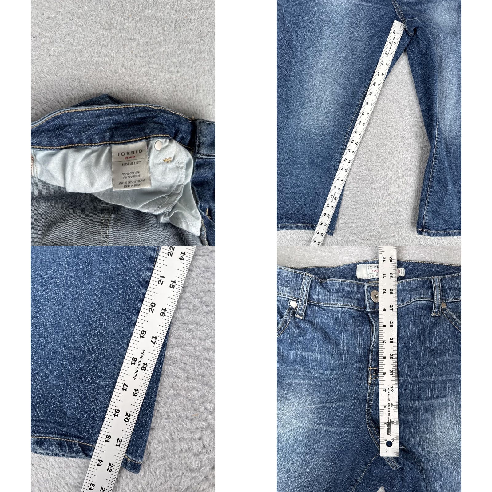 Torrid Torrid Jeans Womens 18 Plus Skinny Crop Blue Medium Wash 38x22 Denim Stretch 5-Pocket City Size 40" / US 18 - 8 Thumbnail