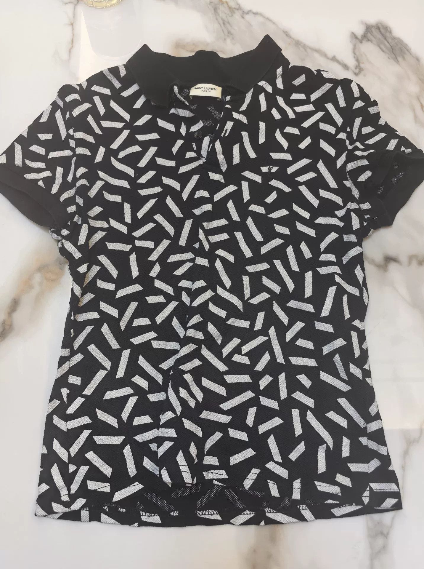 Saint Laurent Paris Saint Laurent Striped Polo Shirt Size M / US 6-8 / IT 42-44 - 1 Thumbnail