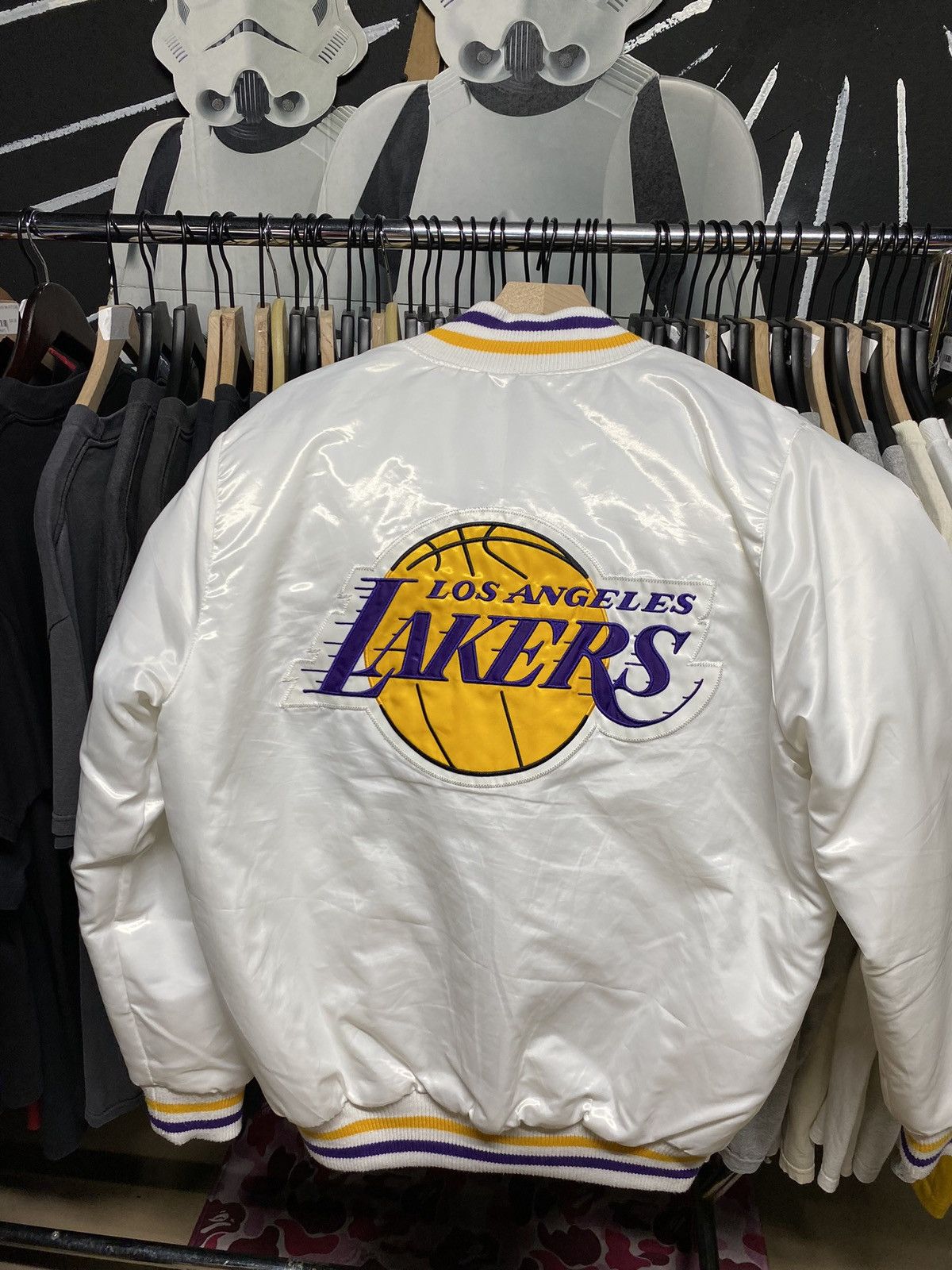 Starter Los Angeles Lakers Starter Satin Bomber Jacket Large Grailed