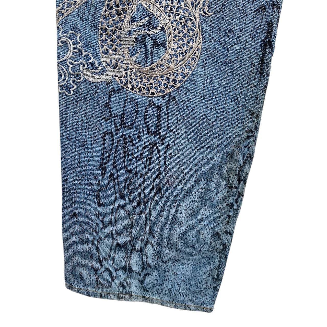 Karakuri Tamashii Distressed Karakuri Tamashii Snakeskin Dragon Embroidered Size US 33 - 21 Thumbnail