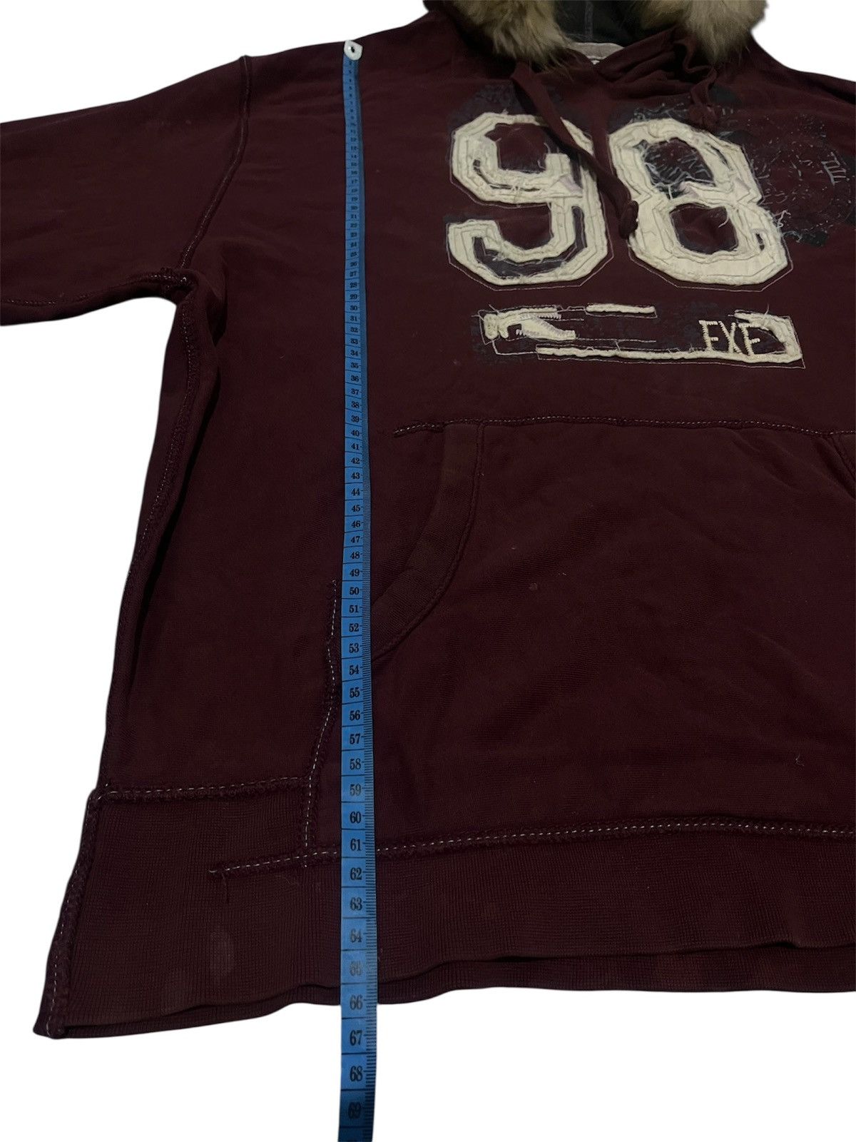 Isamu Katayama Backlash Y2K Cyber Ecko Unltd Fur Hoodie Maroon Washed Size US XL / EU 56 / 4 - 7 Thumbnail