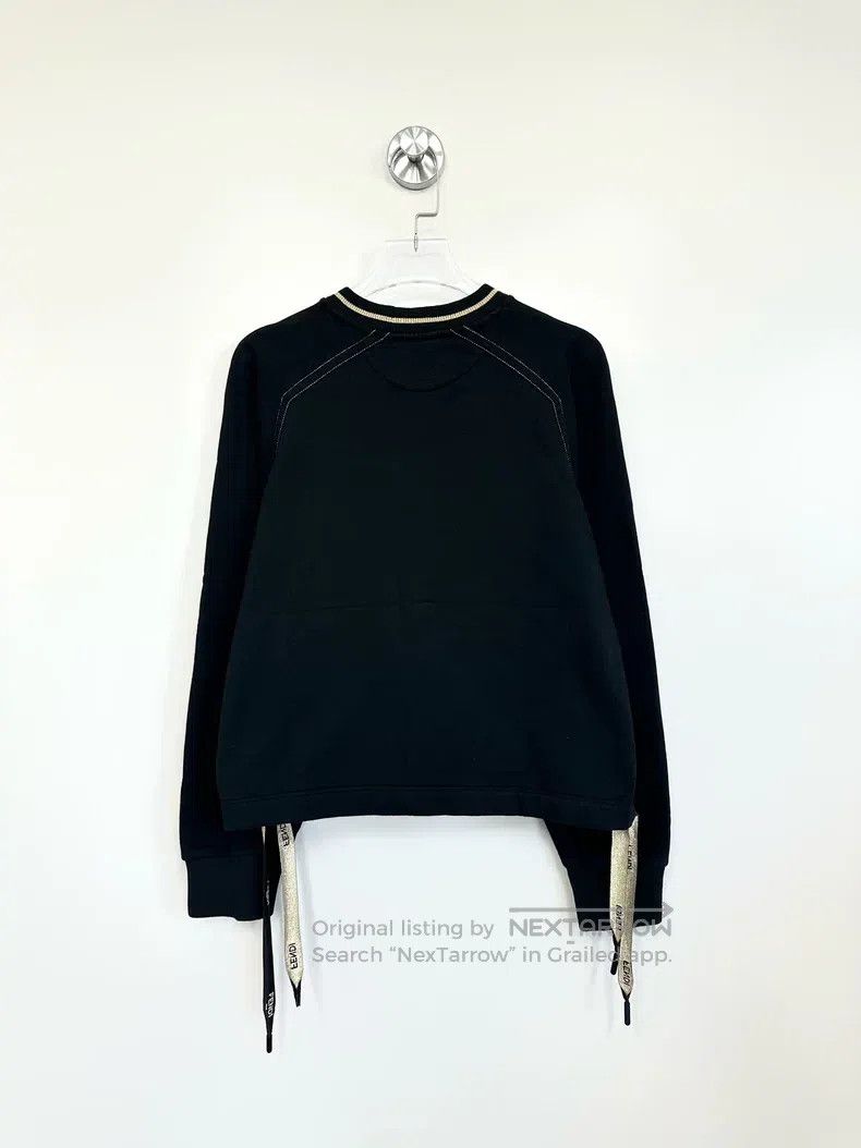 Fendi Fendi Black Embroidered Letter Logo Ribbon Sweatshirt Size XS / US 0-2 / IT 36-38 - 2 Thumbnail