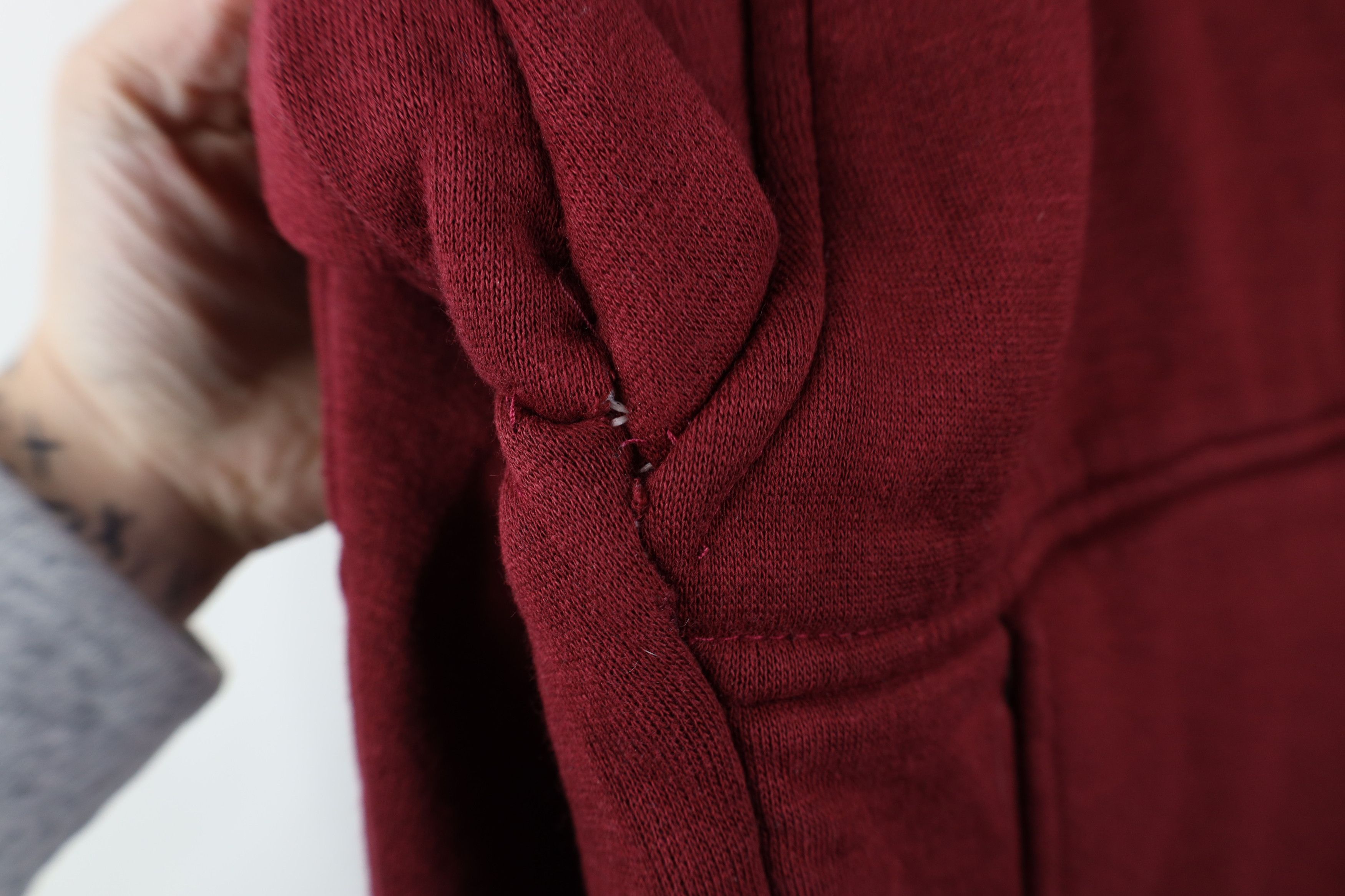 Vintage Vintage 90s Streetwear Thermal Waffle Knit Lined Hoodie Red Size US L / EU 52-54 / 3 - 6 Thumbnail