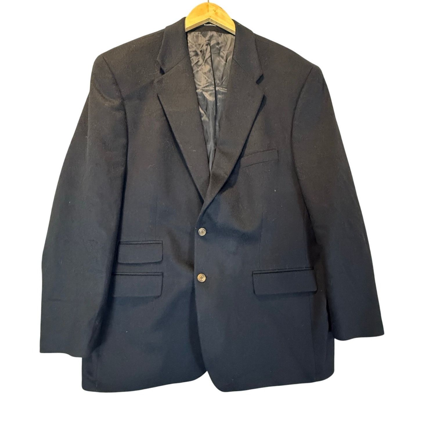 Chaps Chaps Navy Blue Camel Wool Sport Coat Suit Blazer Jacket 50T Size 50L - 1 Thumbnail