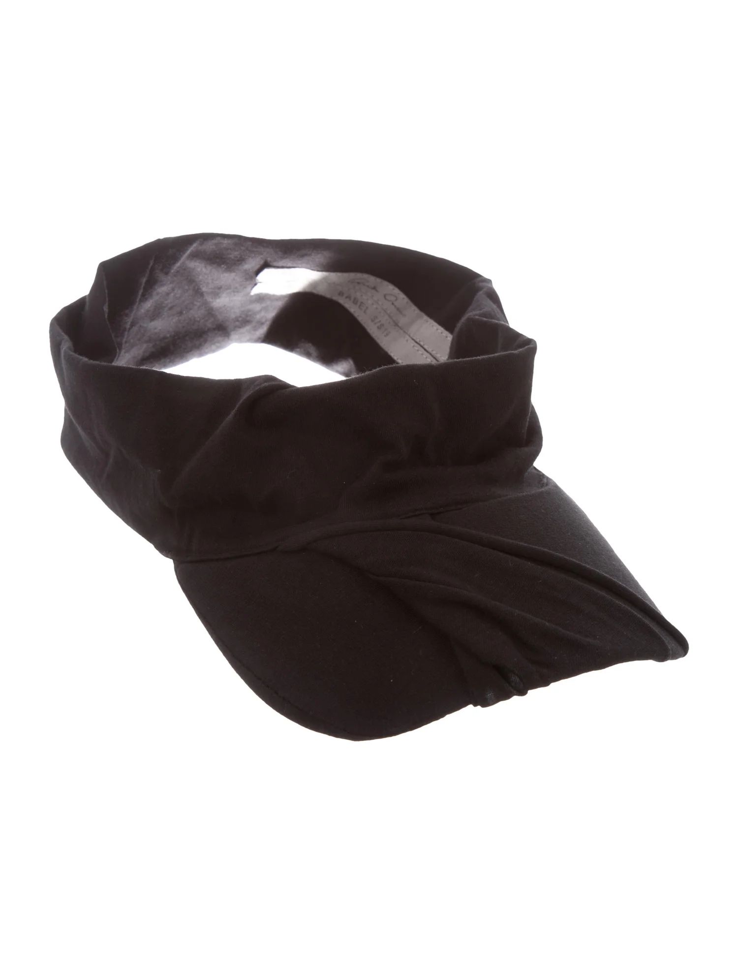 Pre-owned Rick Owens S/s19 Babel Draped Visor Hat In Black