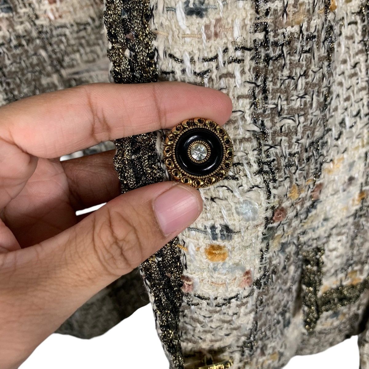 Japanese Brand BELLE OAK Linton Fabric Woven Wool Tweed Jacket #1731-C77 Size M / US 6-8 / IT 42-44 - 14 Thumbnail