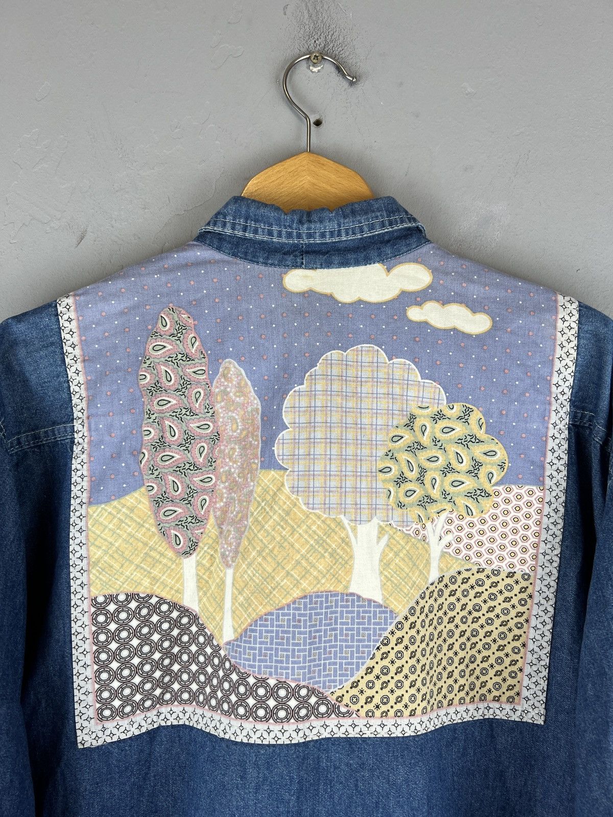 Flannel × Paradise × Vintage Vintage Paradise Flannel Denim Art Shirt M size y2k Size US M / EU 48-50 / 2 - 3 Thumbnail