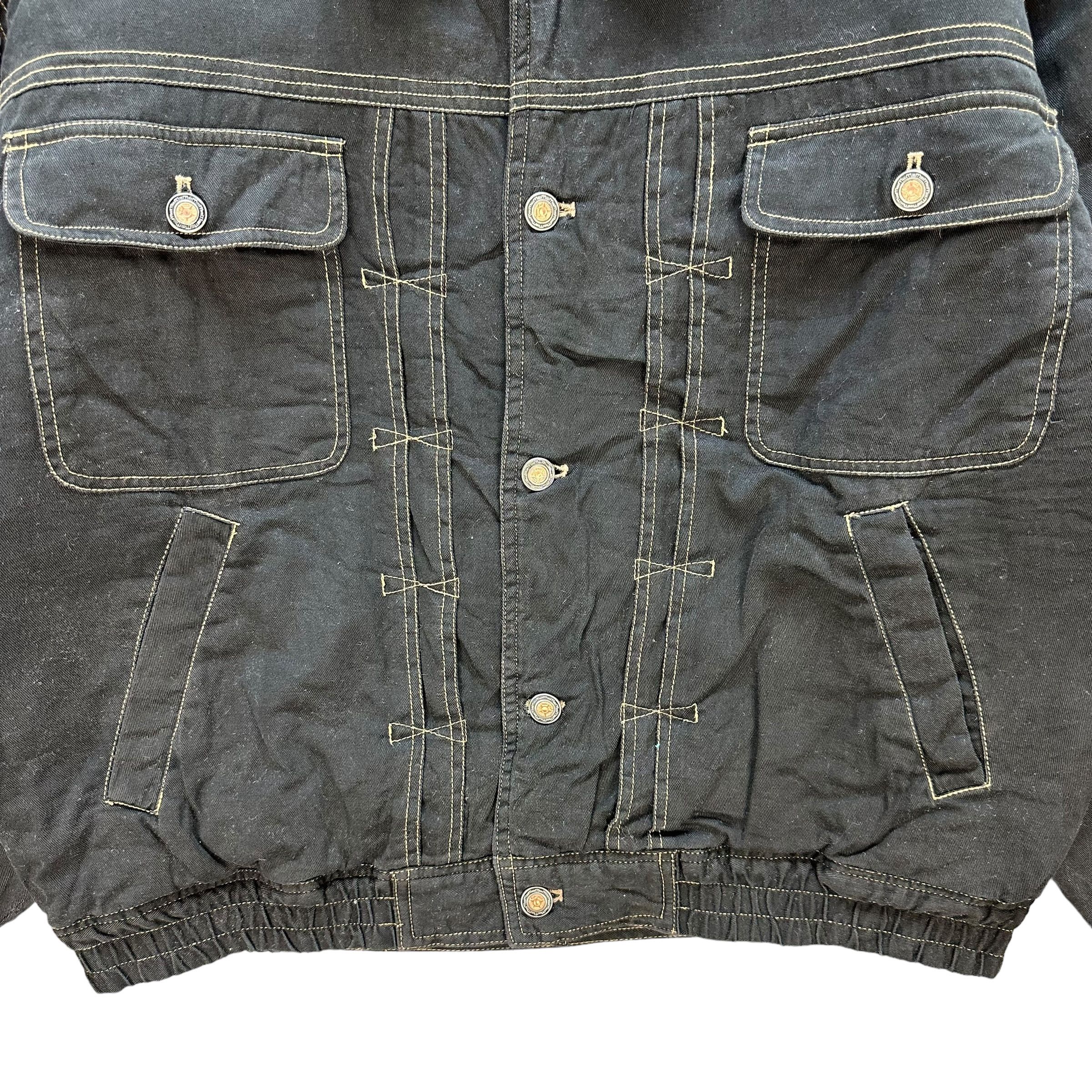Japanese Brand PING CHENG 2 Lined Graphics Printed Denim Jacket #A39-0889 Size US M / EU 48-50 / 2 - 4 Thumbnail