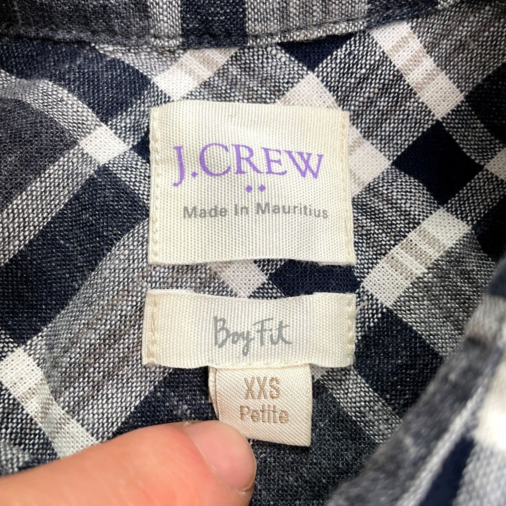 J.Crew J.Crew Boy Fit Tunic Shirt Womens XXS Petite Blue White Plaid Cotton Casual Top Size XXS / US 00 / IT 34 - 4 Thumbnail