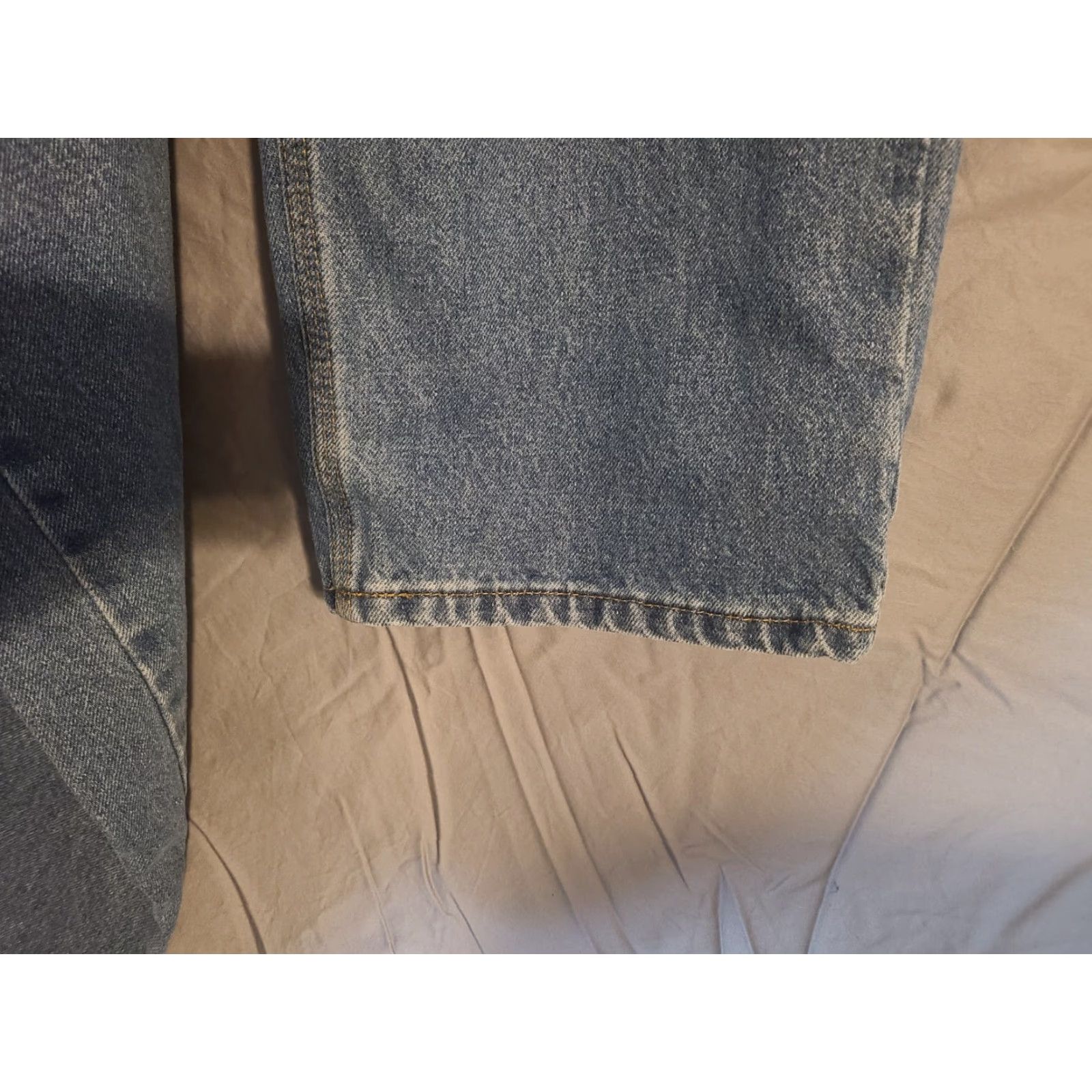 Carhartt Carhartt Relaxed Fit Straight Leg Jeans - 40 x 32 - Light Wash Denim - 5-Pocket, Zipper Button - Men - Regular Size - Blue - Logo - Cowboy Theme Size US 40 / EU 56 - 6 Thumbnail