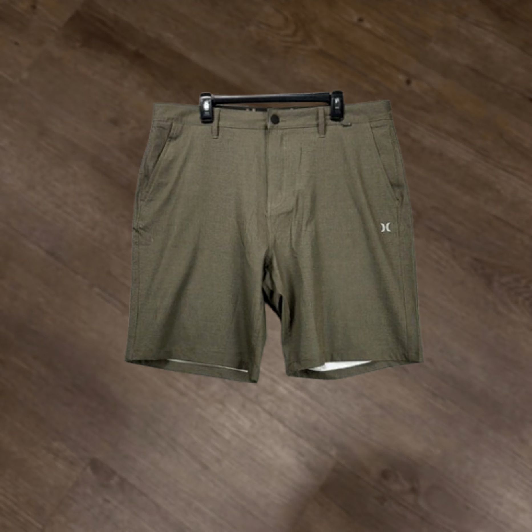 Hurley Hurley Swim Trunks Mens 38 Olive Green Pinstripe Board Shorts Stretch Surfing Size US 36 / EU 52 - 1 Thumbnail