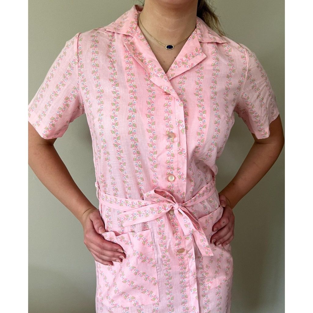 Vintage Deadstock 1960s Vintage Womens Spring Flowers Shirt Dress Size M / US 6-8 / IT 42-44 - 7 Thumbnail