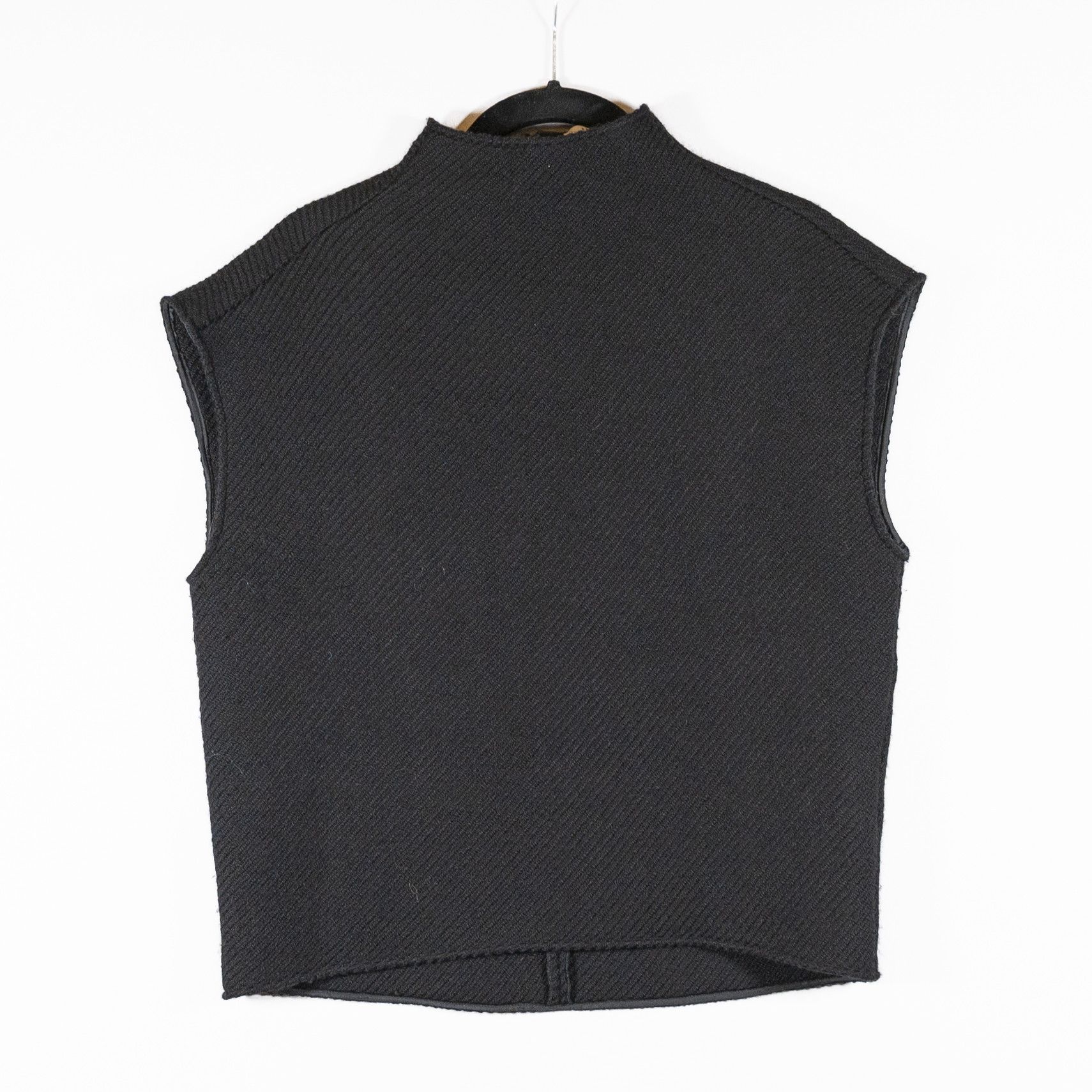 image of Gauchere Wool Ribbed Knit Stretch High Mock in Black, Women's (Size Medium)