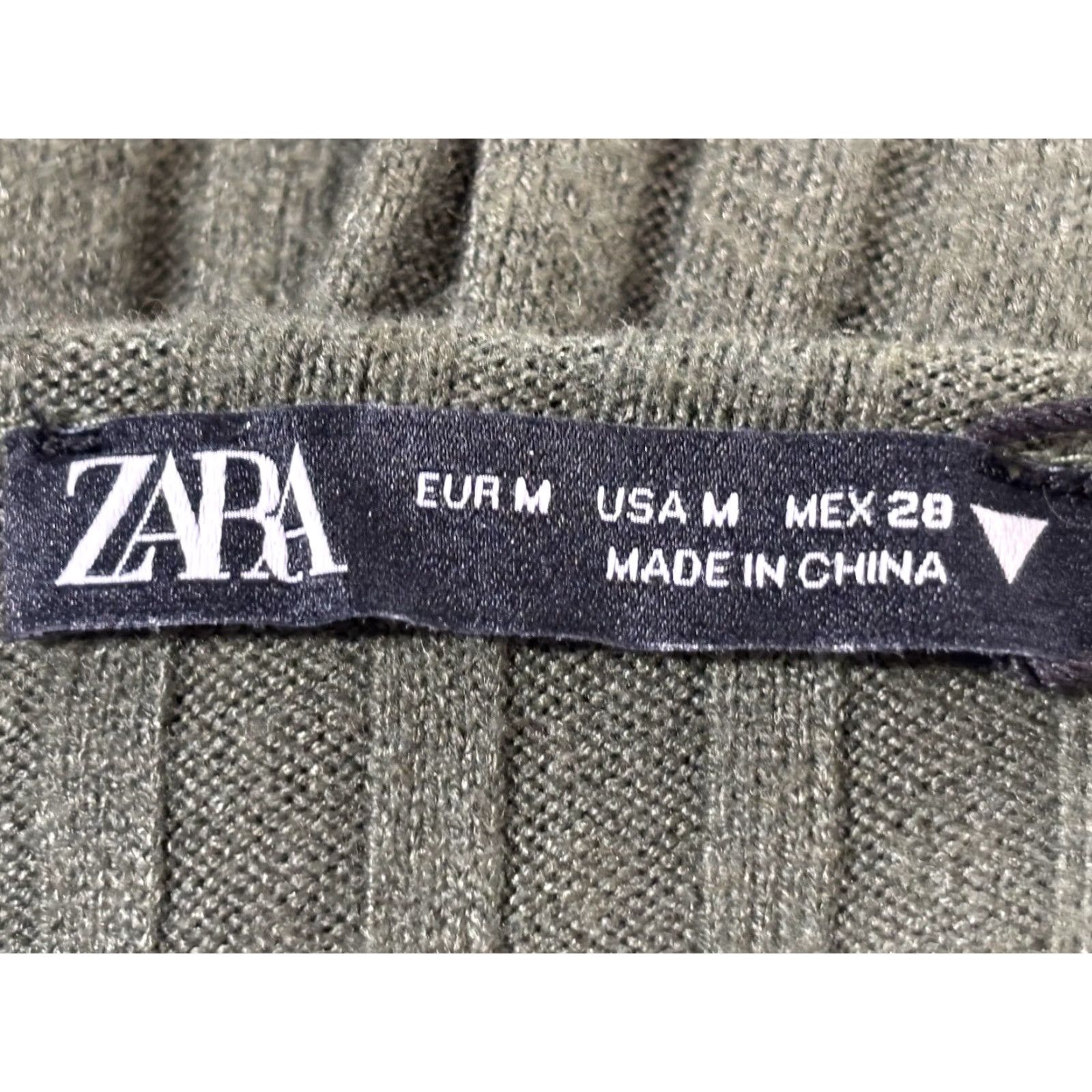 Zara ZARA Knit Sweater Midi Dress Medium Green Cutout Long Sleeve Pullover Womens Size M / US 6-8 / IT 42-44 - 7 Thumbnail
