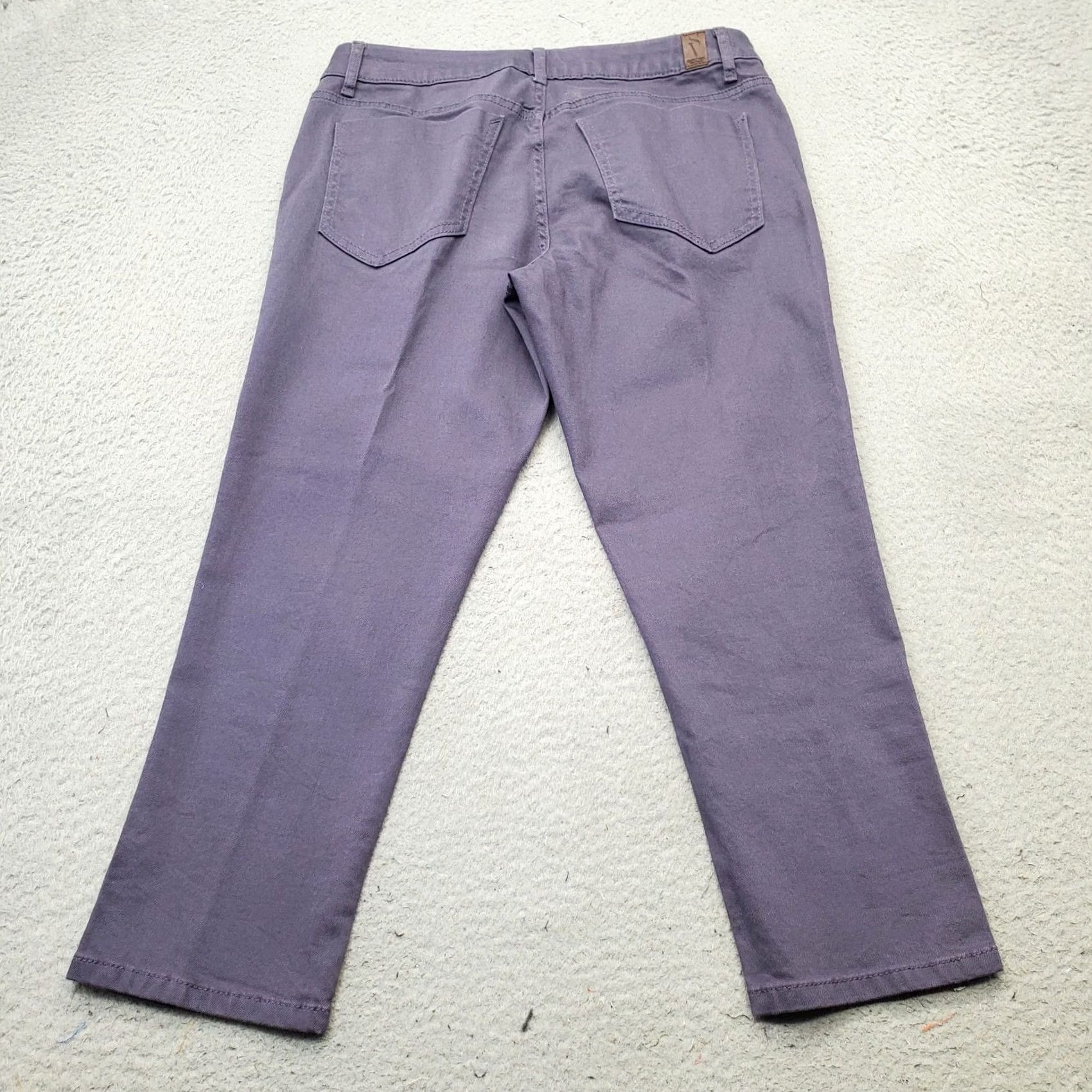 Vintage Simply Vera Vera Wang Capri Jeans Womens 6 Purple Mid Rise Ankle Slit Straight Jeans Size 28" / US 6 / IT 42 - 2 Thumbnail