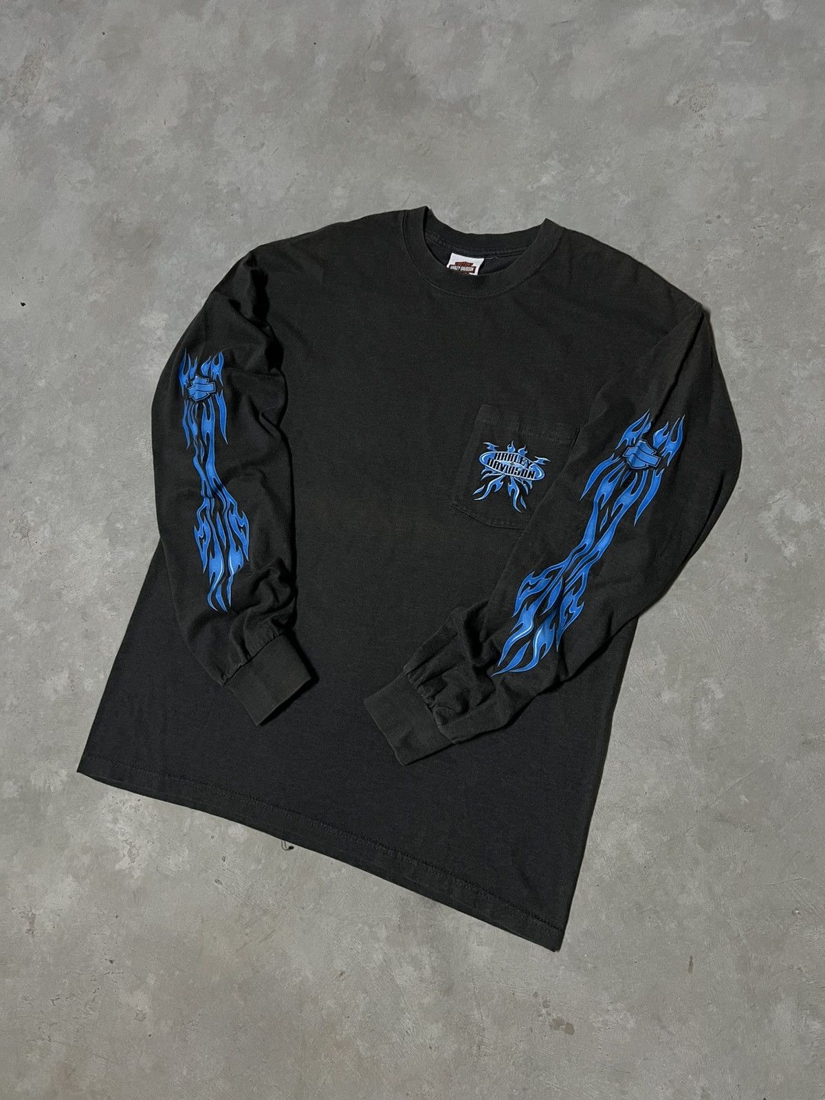 Harley Davidson Harley Davidson Blue Flame Long Sleeve Size US M / EU 48-50 / 2 - 3 Thumbnail