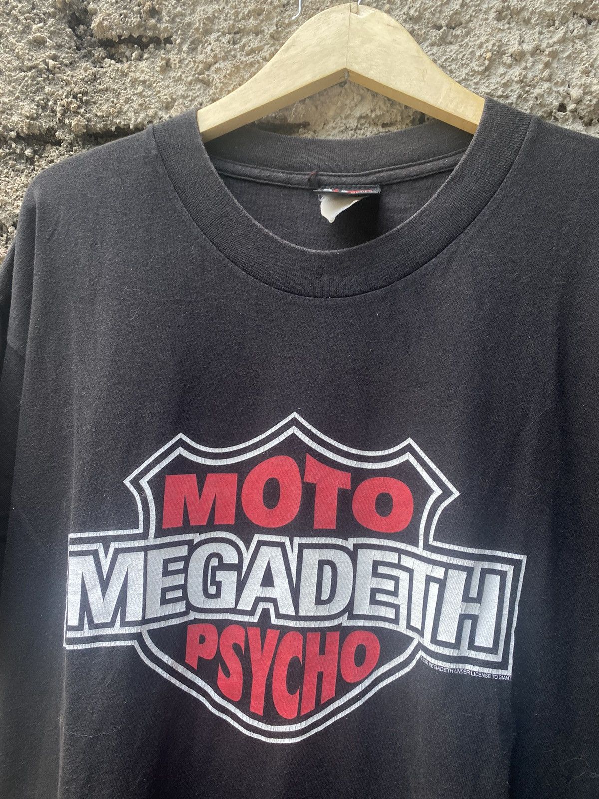 Giant × Megadeth × Vintage Vintage Megadeth Moto Psycho Shirt Size US XL / EU 56 / 4 - 2 Thumbnail