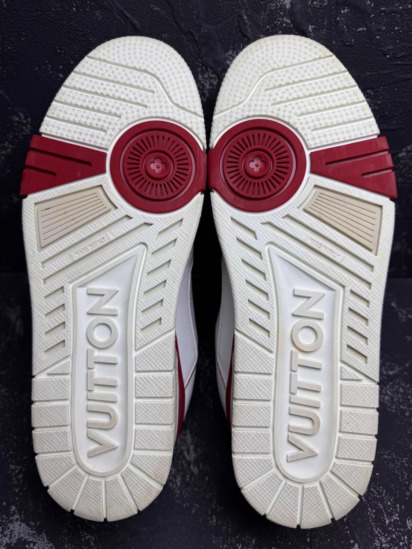 Louis Vuitton LV Trainer White Red 54 Print Heel Q10 Size US 9 / EU 42 - 4 Thumbnail