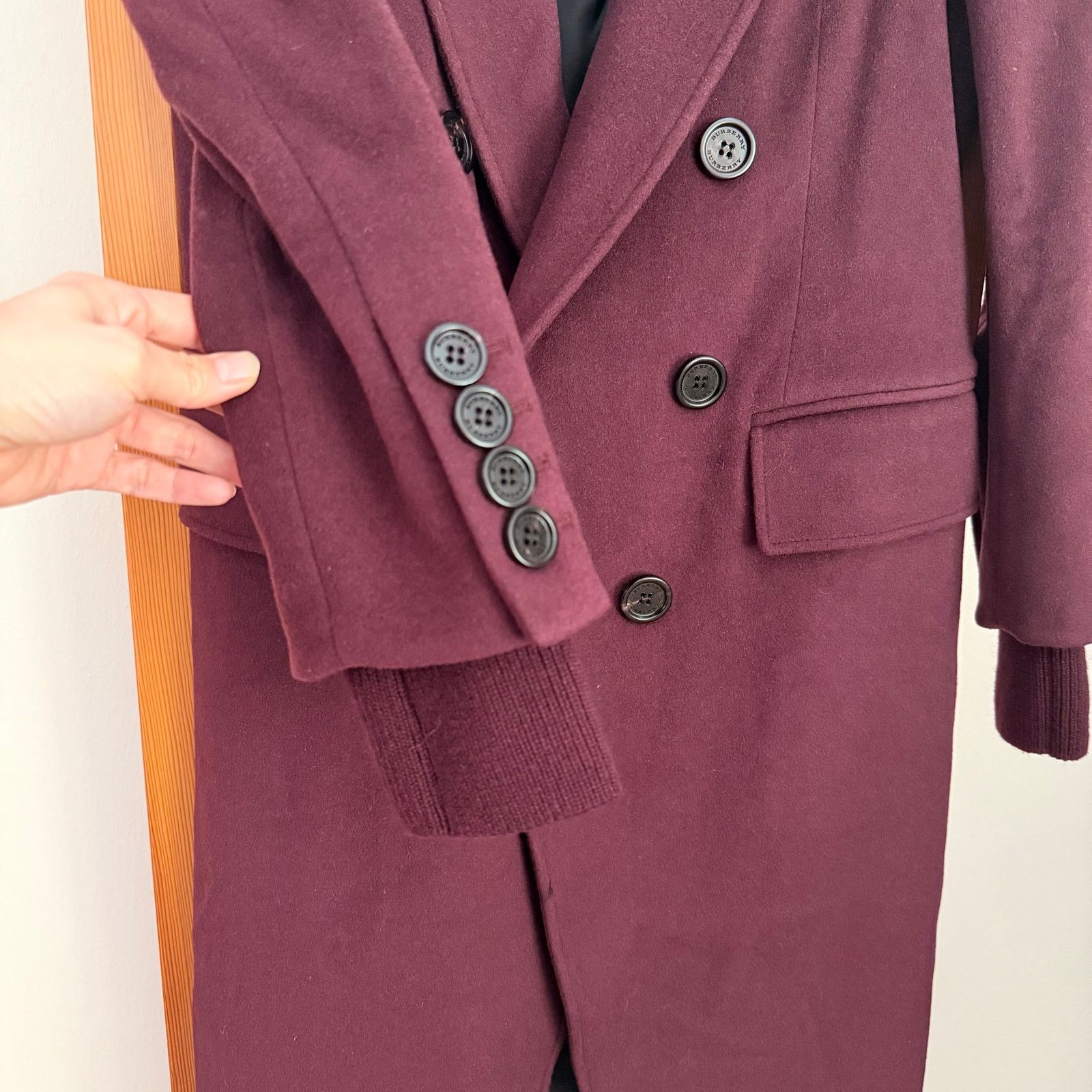 Burberry Burberry Cairndale Cashmere Coat Knit Trim US0 Burgundy NWT Size XS / US 0-2 / IT 36-38 - 9 Thumbnail