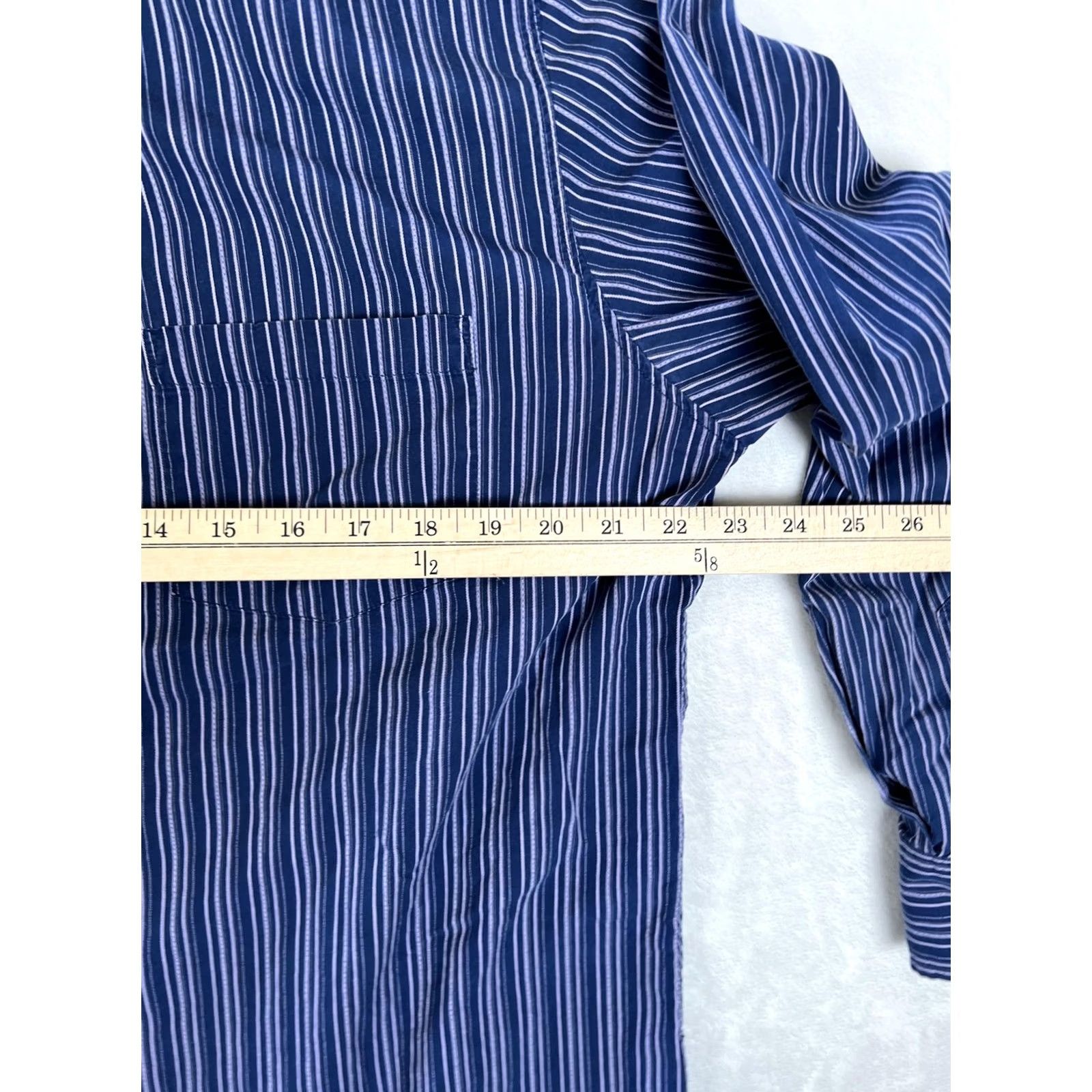 BKE BKE Long Sleeve Button Front Shirt Mens XL Blue Striped Contour Fit Size US XL / EU 56 / 4 - 4 Thumbnail