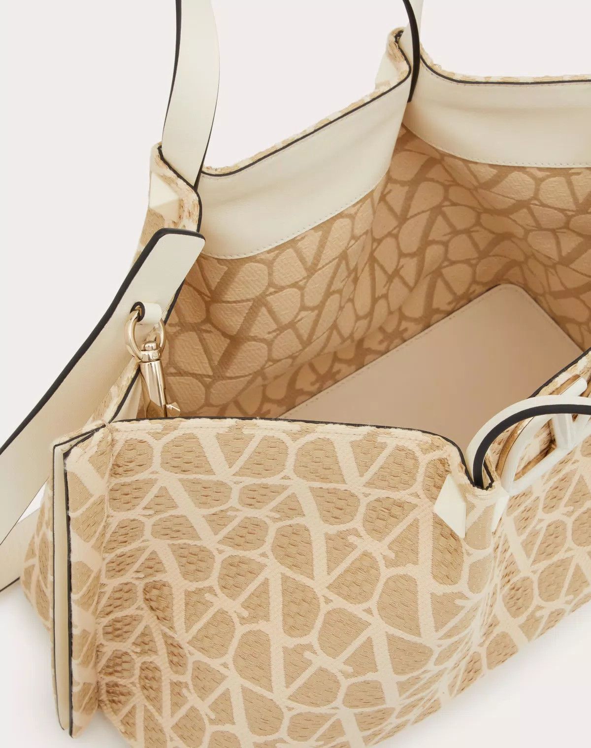 Valentino oc11z0725 Size:OS/Iconographe Raffia Shopping Bag in Beige Size ONE SIZE - 6 Thumbnail