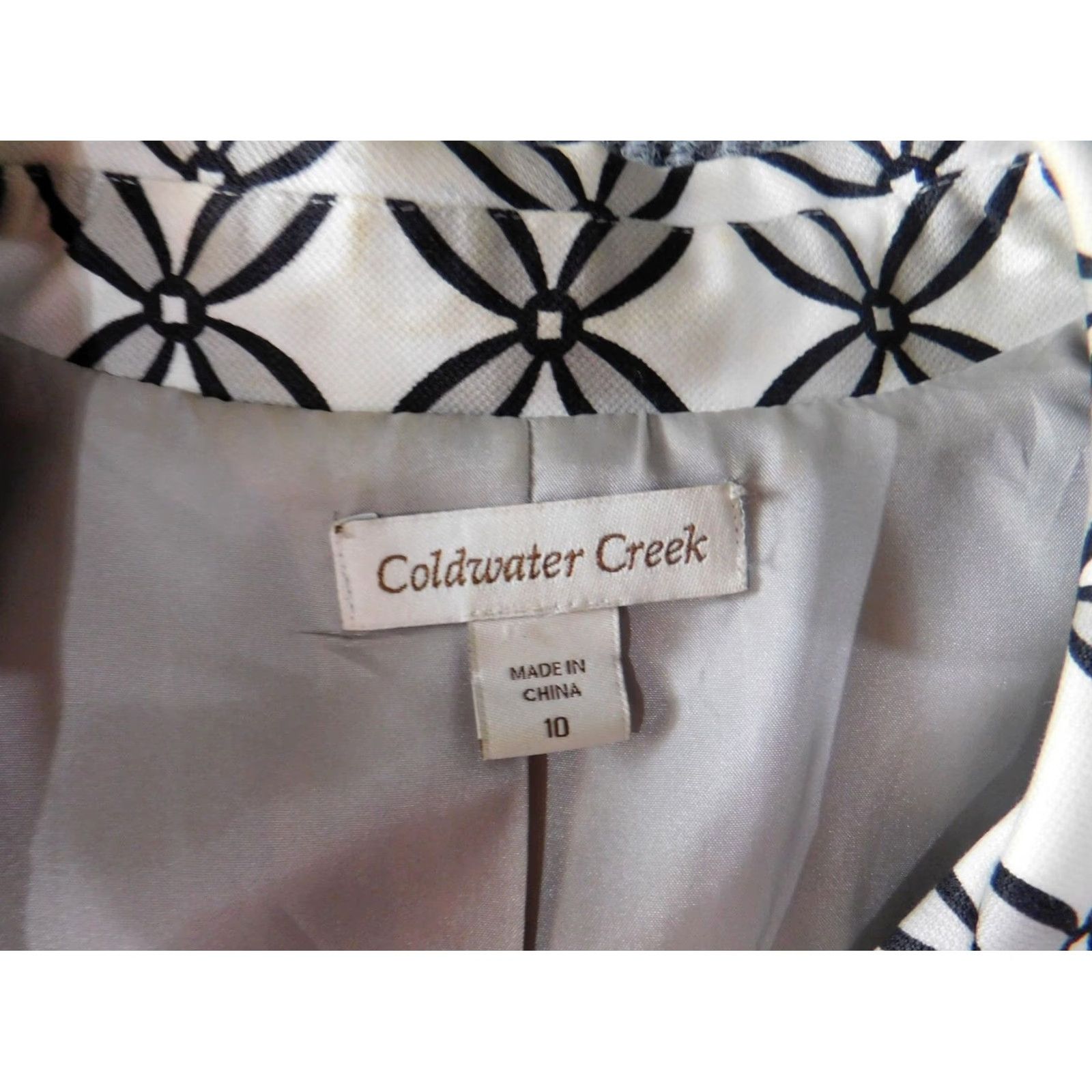 Coldwater Creek Coldwater Creek Womens Blouse Top 10 Gray Designer Blouse Snap Crew Neck Short Sleeve Cotton Spandex Rayon Regular Size L / US 10 / IT 46 - 5 Thumbnail