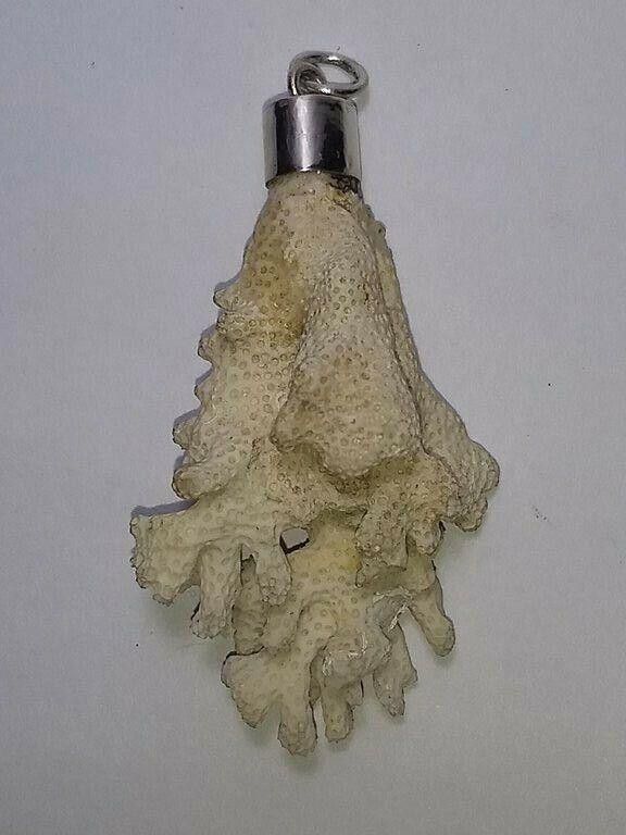 Designer Alberto Juan Hand Made White Branch Coral Sterling Pendant Size ONE SIZE - 1 Thumbnail