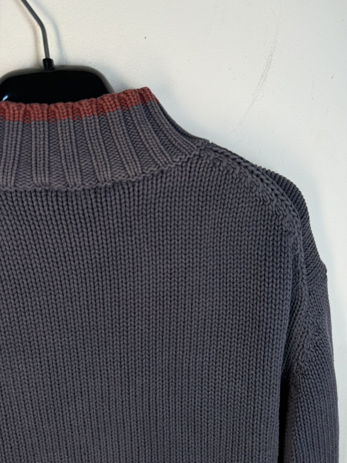 Yves Saint Laurent Heavy Turquoise YSL Sweater Zip Knit Thick Sweatshirt Size US L / EU 52-54 / 3 - 12 Thumbnail