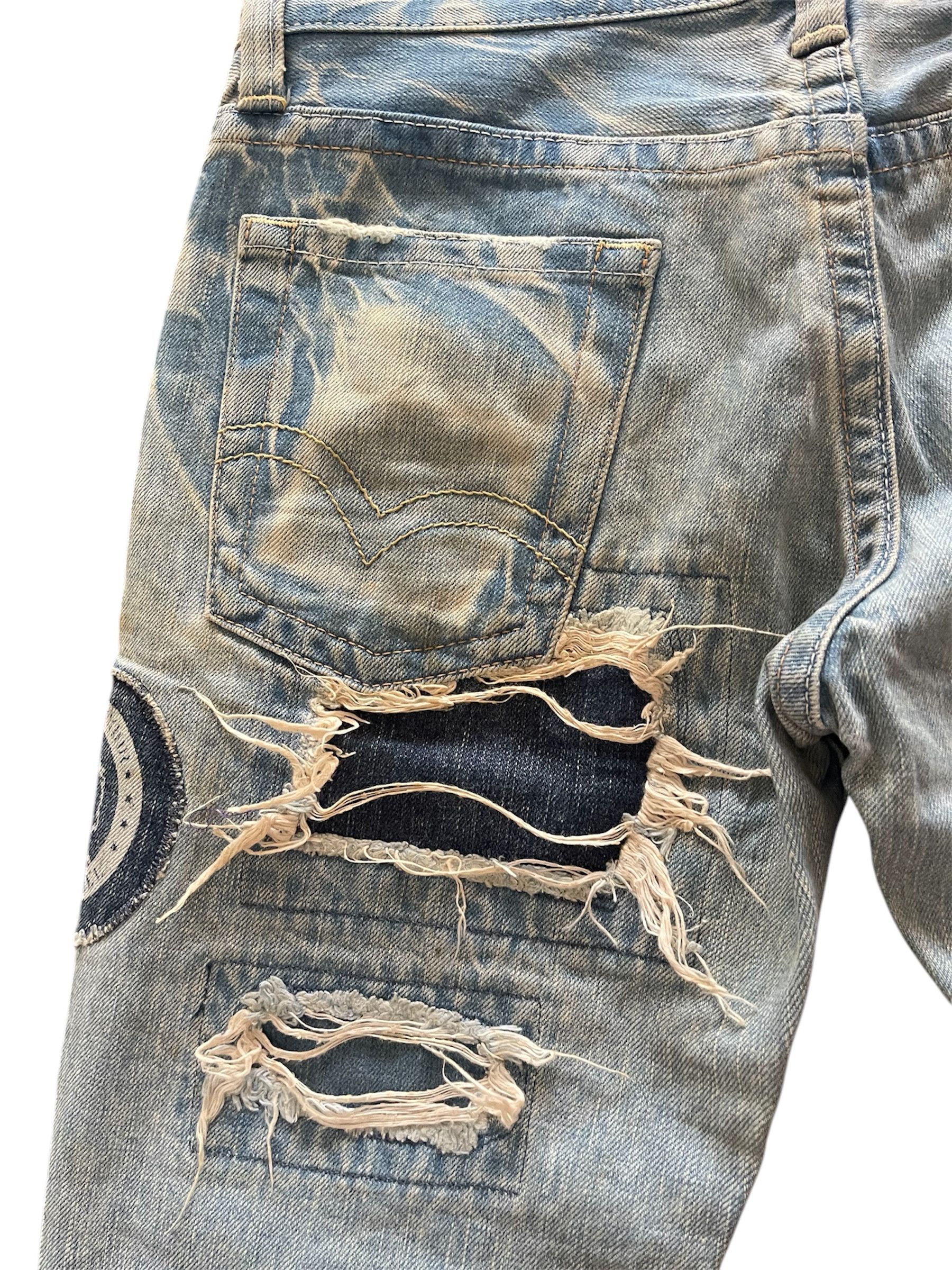 Hysteric Glamour × Le Grande Bleu (L.G.B.) Hysteric Glamour Patchwork Low Rise Baby Blue Reconstruck Size US 30 / EU 46 - 19 Thumbnail