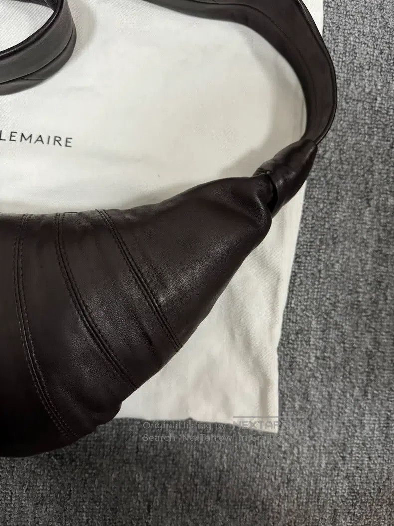 Lemaire LEMAIRE Dark Chocolate Small Leather Horn Bag Size ONE SIZE - 3 Thumbnail