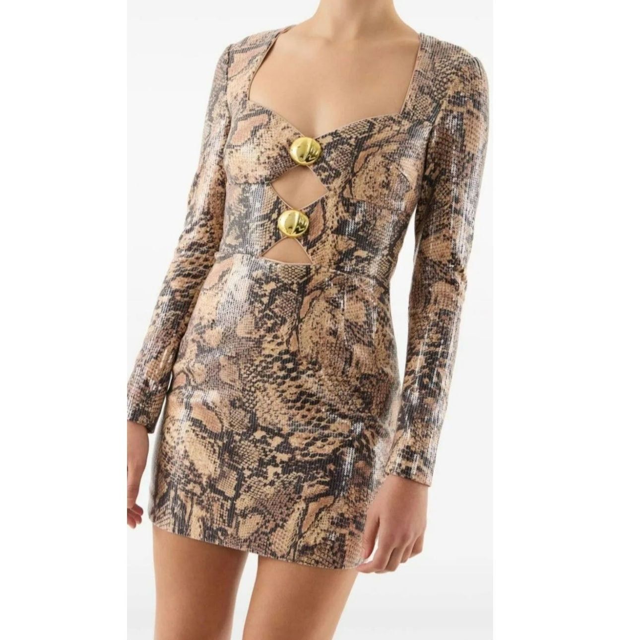 Other Rebecca Vallance Bellis Snakeskin-Print Mini Dress US 6 NEW Size M / US 6-8 / IT 42-44 - 2 Thumbnail