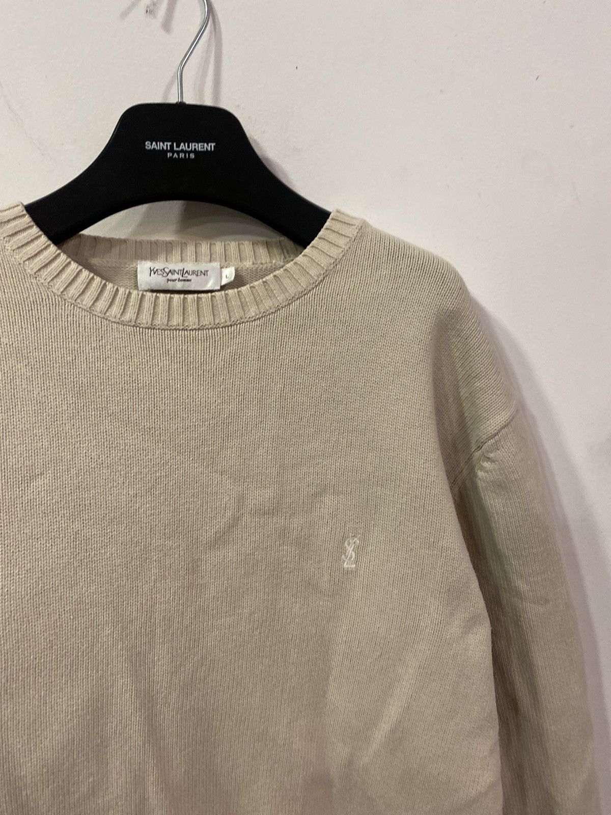 Yves Saint Laurent Beige YSL Sweater Knit Size US L / EU 52-54 / 3 - 9 Thumbnail
