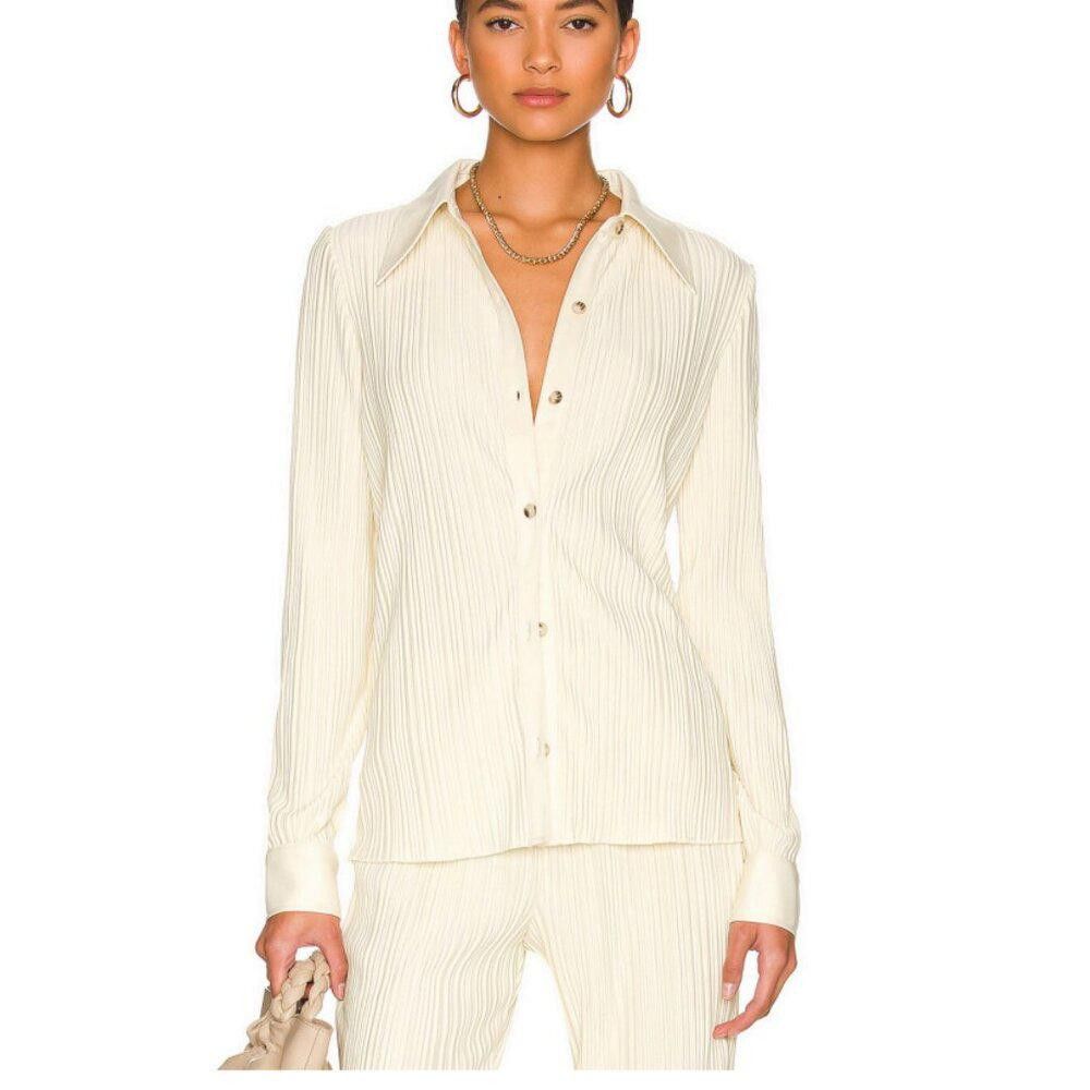 Anine Bing Anine Bing Nuri Shirt in Buttercream Size XS/TP Size XS / US 0-2 / IT 36-38 - 2 Thumbnail
