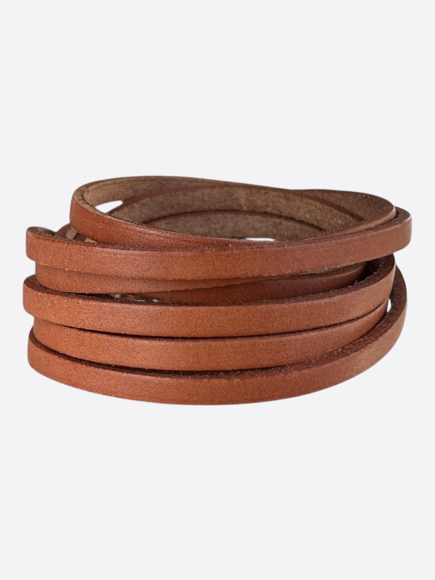 Hermes Brown Swift & Palladium Hardware Multi-Strand Bracelet Size ONE SIZE - 2 Thumbnail