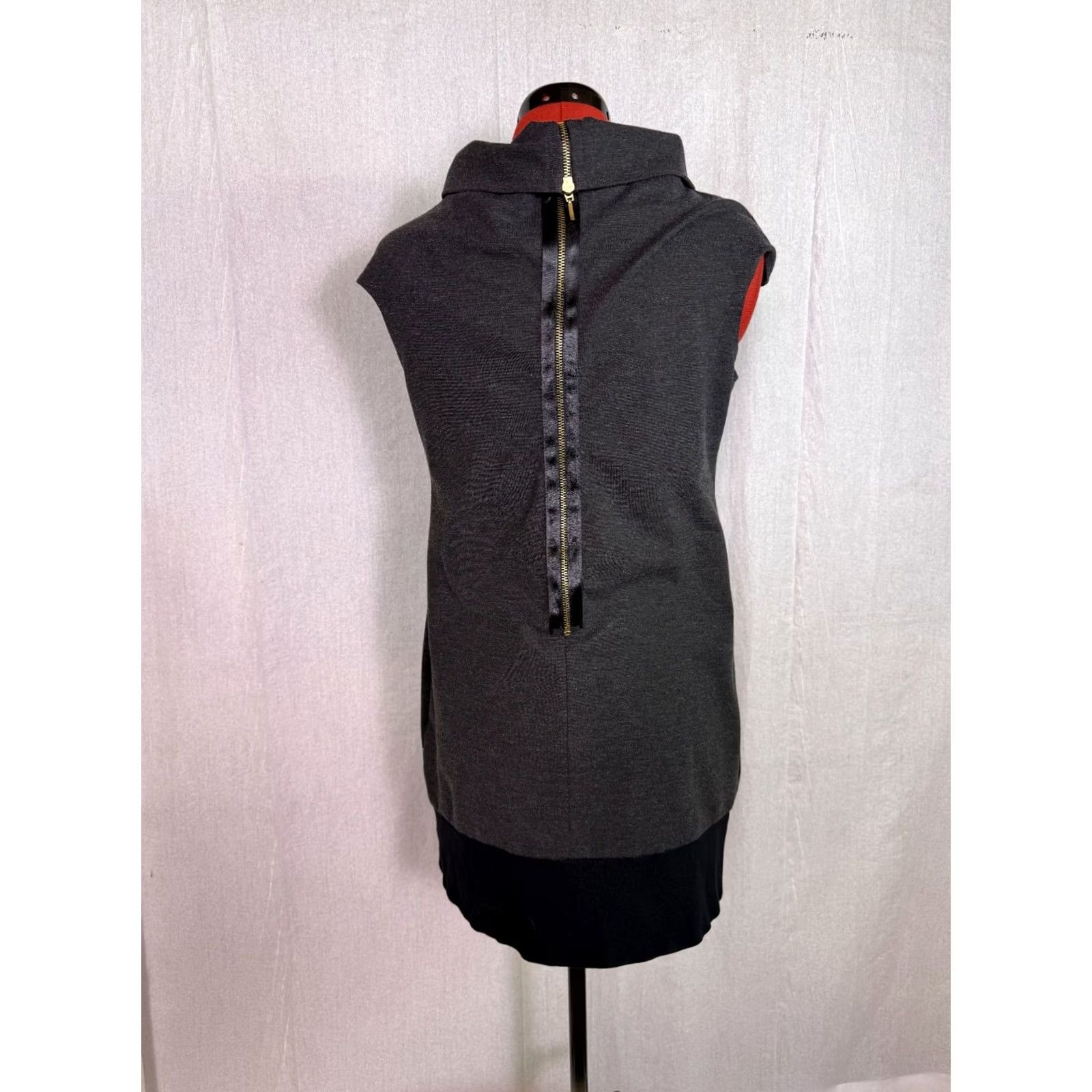 Express Express Women Gray Mock Neck Cap Sleeve Mod Shift Dress S 60s D872 Size S / US 4 / IT 40 - 5 Thumbnail