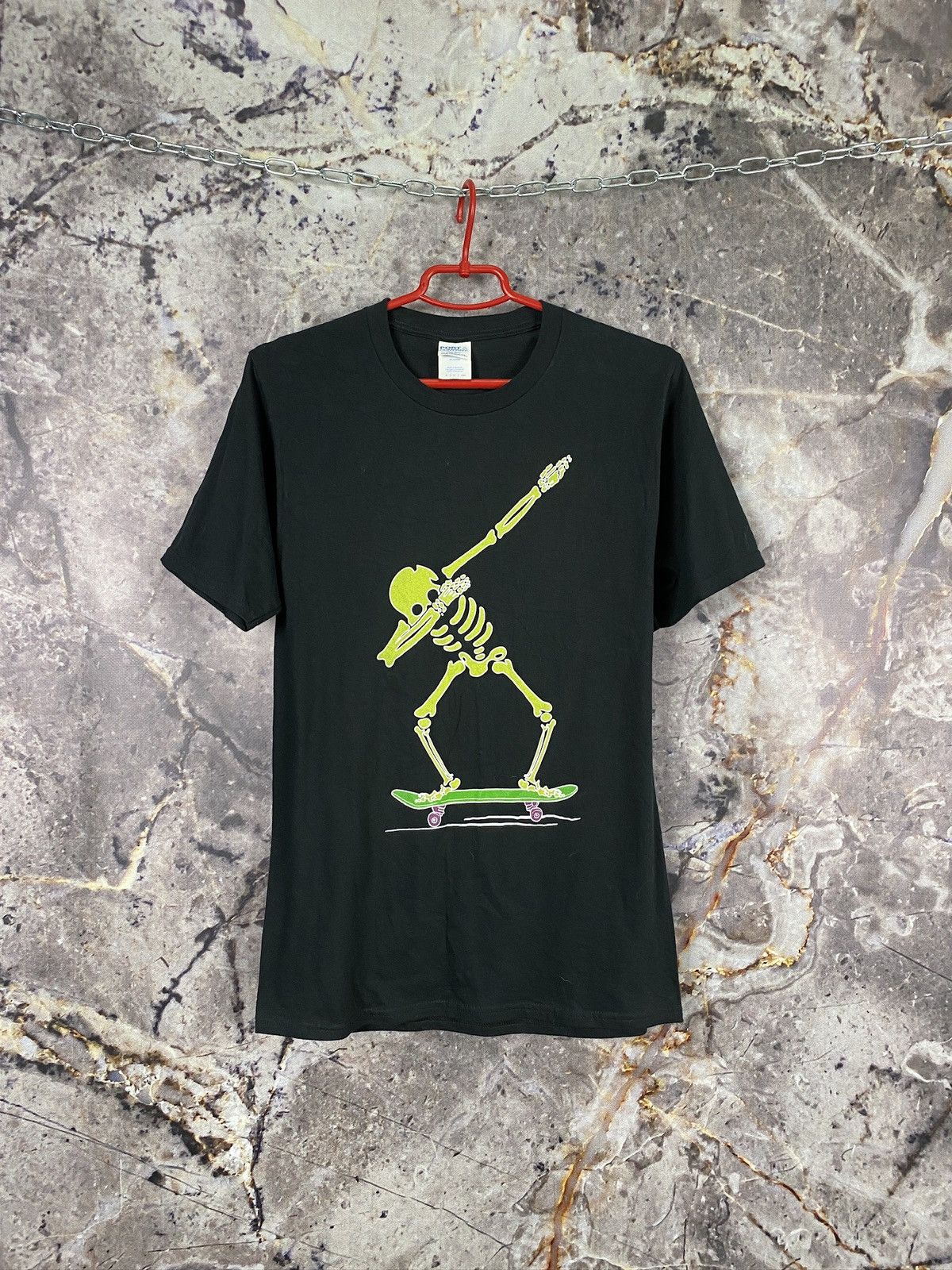 Vintage Men’s Skeleton on a Skateboard Humor T-Shirt Size S Size US S / EU 44-46 / 1 - 1 Thumbnail
