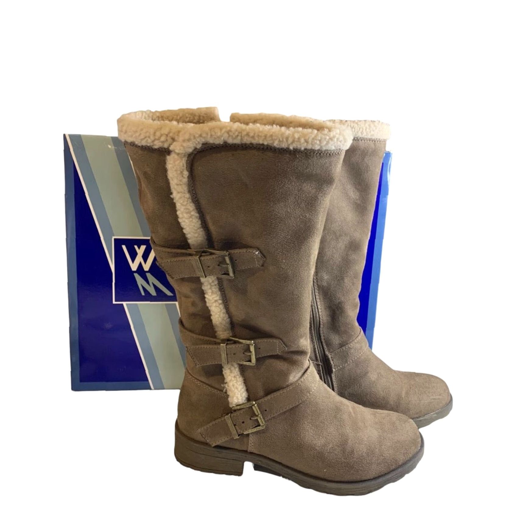 Vintage White Mountain Santell Womens Boots Size 8M Dark Taupe Winter Fleece Lined Size M / US 6-8 / IT 42-44 - 2 Thumbnail