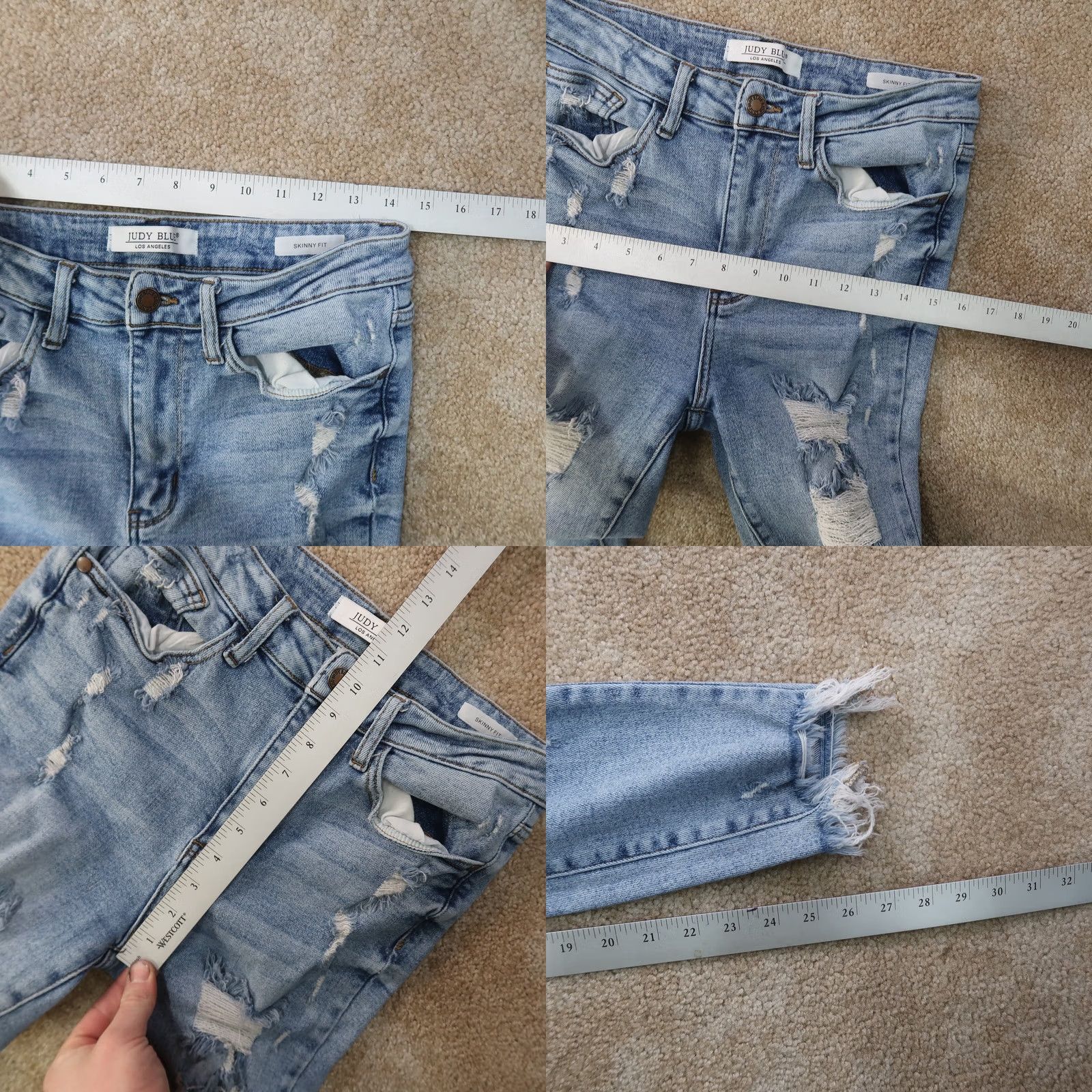 Denime Judy Blue Skinny Fit Jeans Women's 7/28 Blue Stretch Denim Mid Rise Jeans Slim Regular 5-Pocket Design 28in Waist 26in Inseam Size 28" / US 6 / IT 42 - 8 Thumbnail